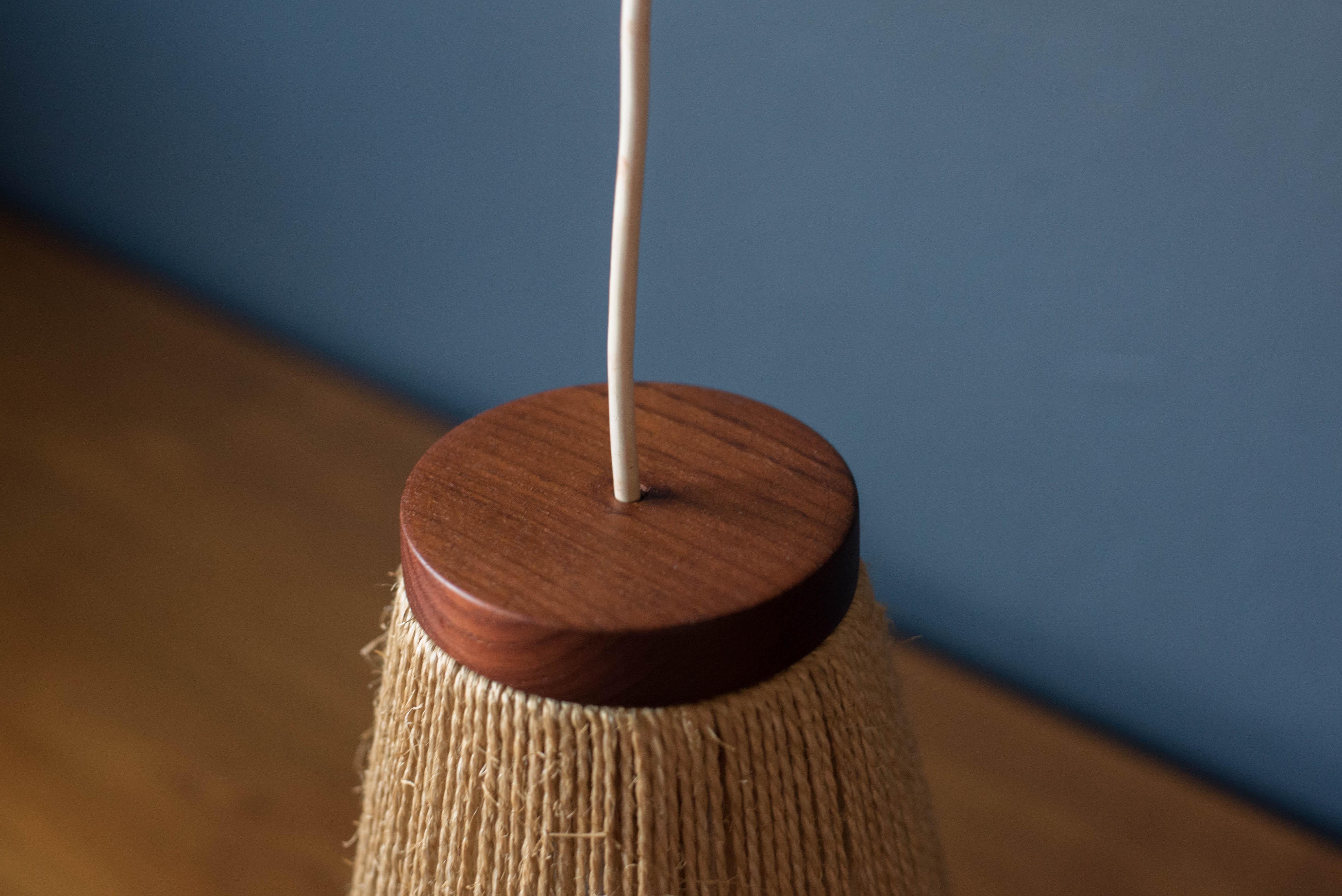 Vintage Danish Teak Fog & Mørup Pendant Lamp by Ib Fabiansen In Good Condition For Sale In San Jose, CA