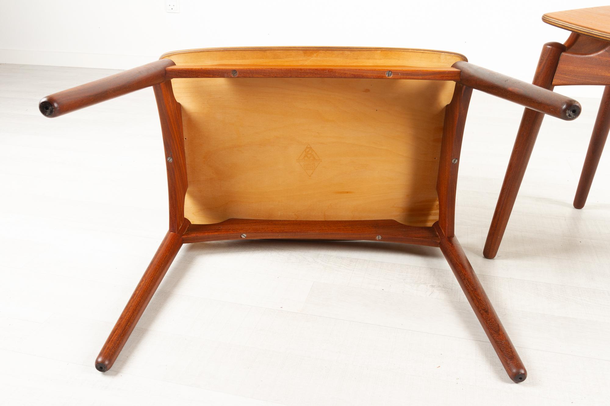 Vintage Danish Teak Footstools by Sigfred Omann for Ølholm 1950s Set of 2 12
