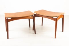Vintage Danish Teak Footstools by Sigfred Omann for Ølholm 1950s Set of 2