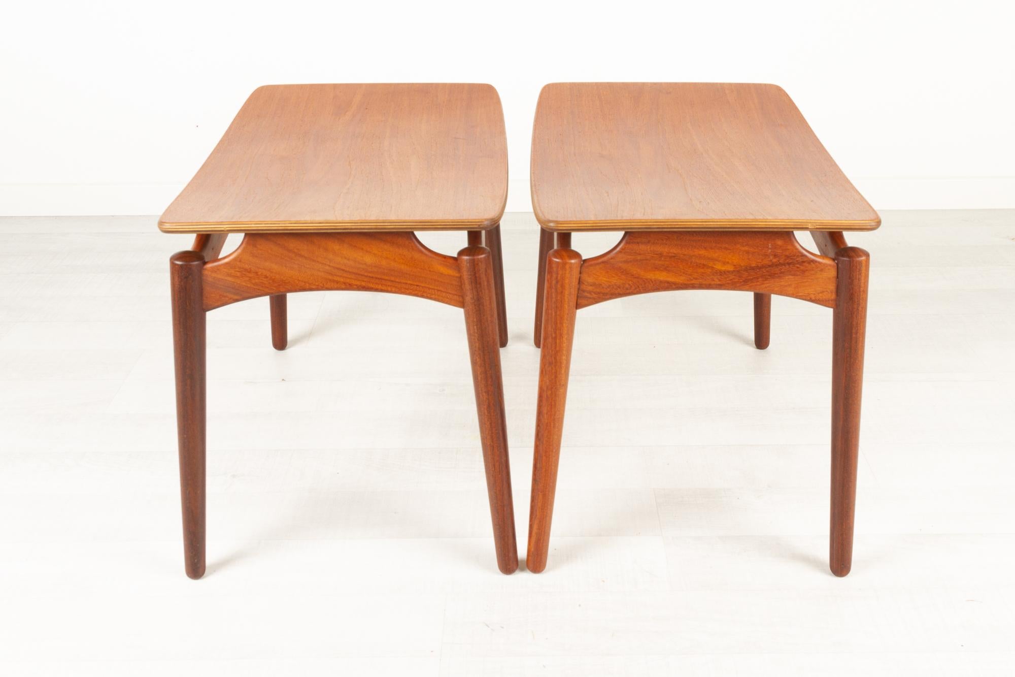 Vintage Danish Teak Footstools by Sigfred Omann for Ølholm 1950s Set of 2 For Sale 2