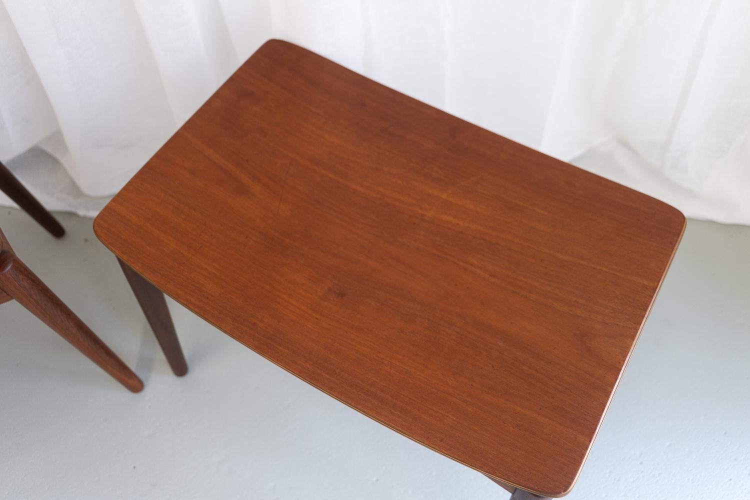 Vintage Danish Teak Fußhocker von Sigfred Omann für Ølholm 1950s. 2er Set. (Teakholz) im Angebot