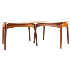 Set di 2 poggiapiedi d'epoca in teak di Sigfred Omann per Ølholm 1950