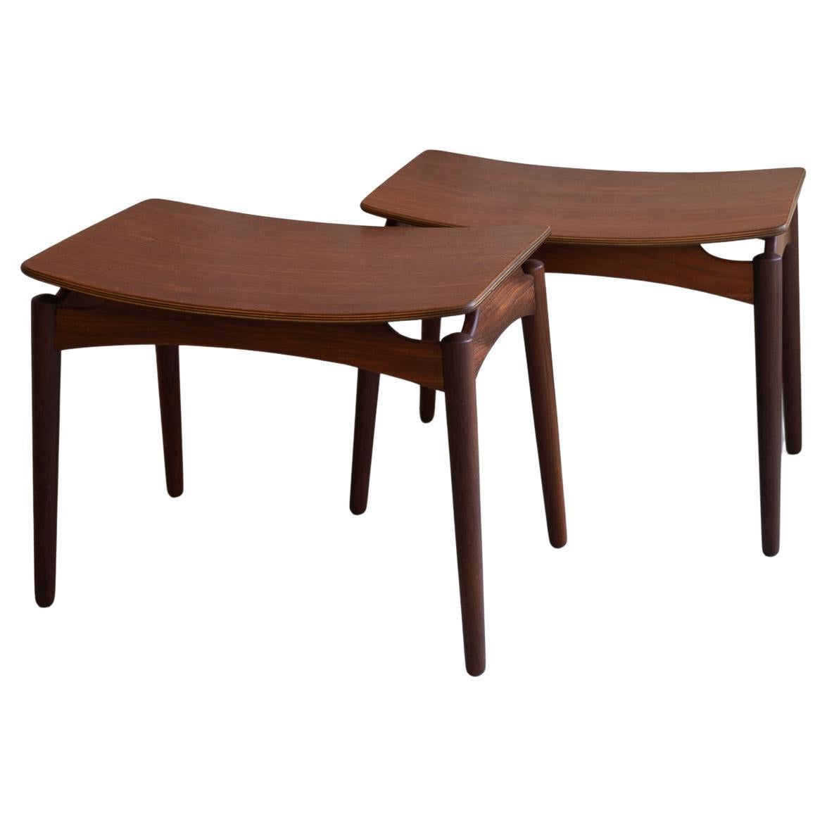Vintage Danish Teak Footstools by Sigfred Omann for Ølholm 1950s .Set of 2.