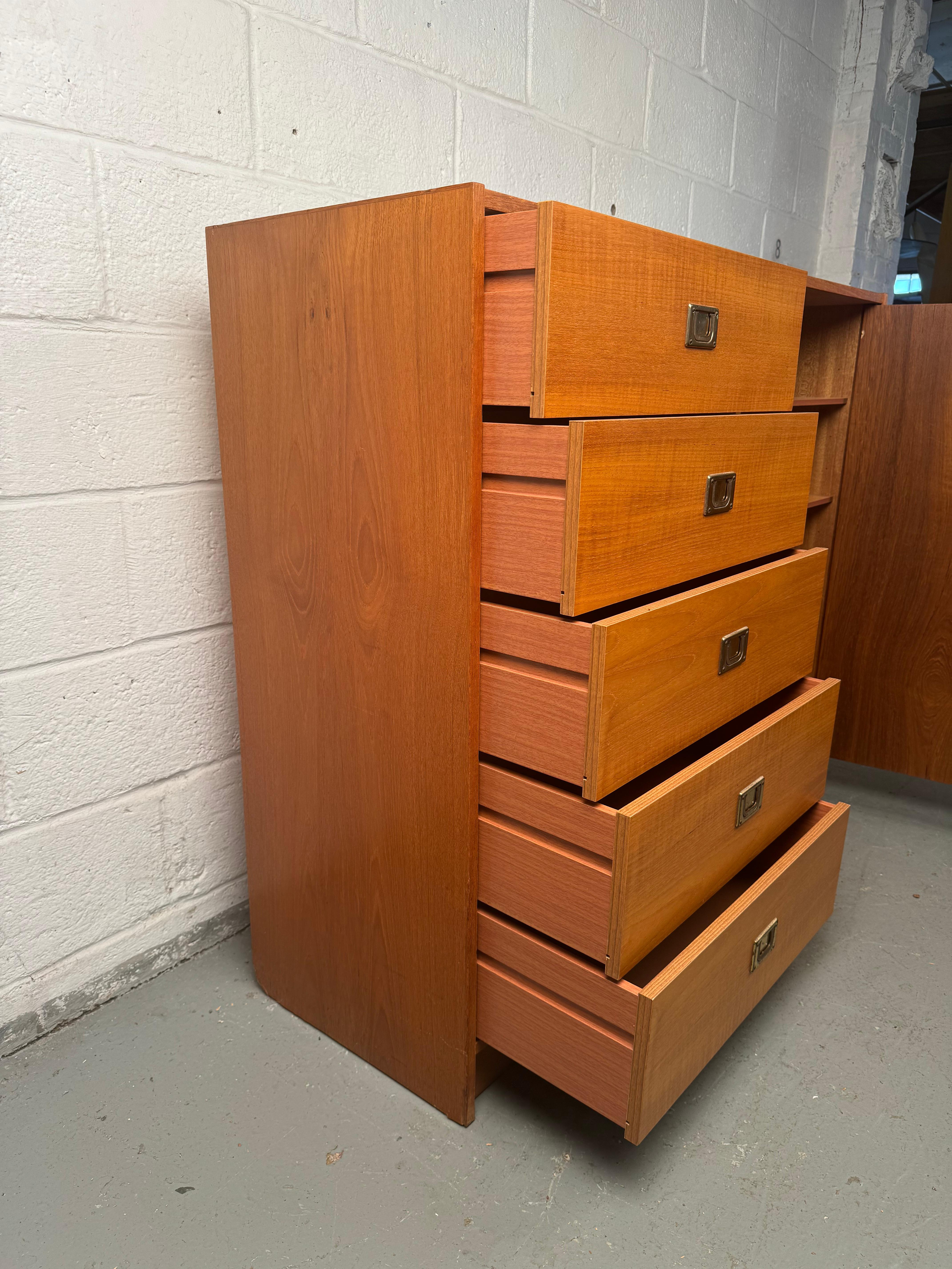 Campaign Style Danish Teak Gentleman's Dresser For Sale 5