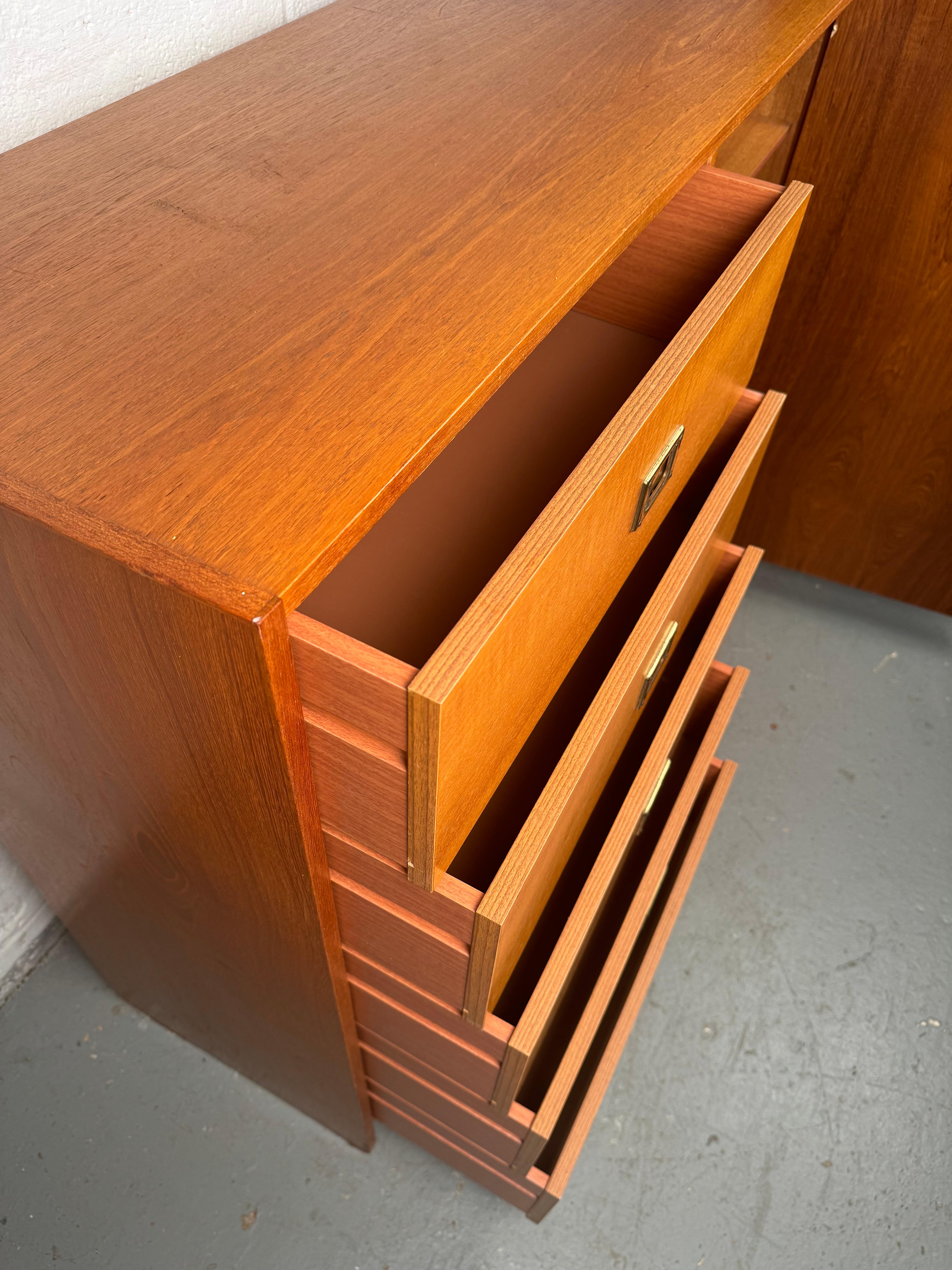 Campaign Style Danish Teak Gentleman's Dresser For Sale 6