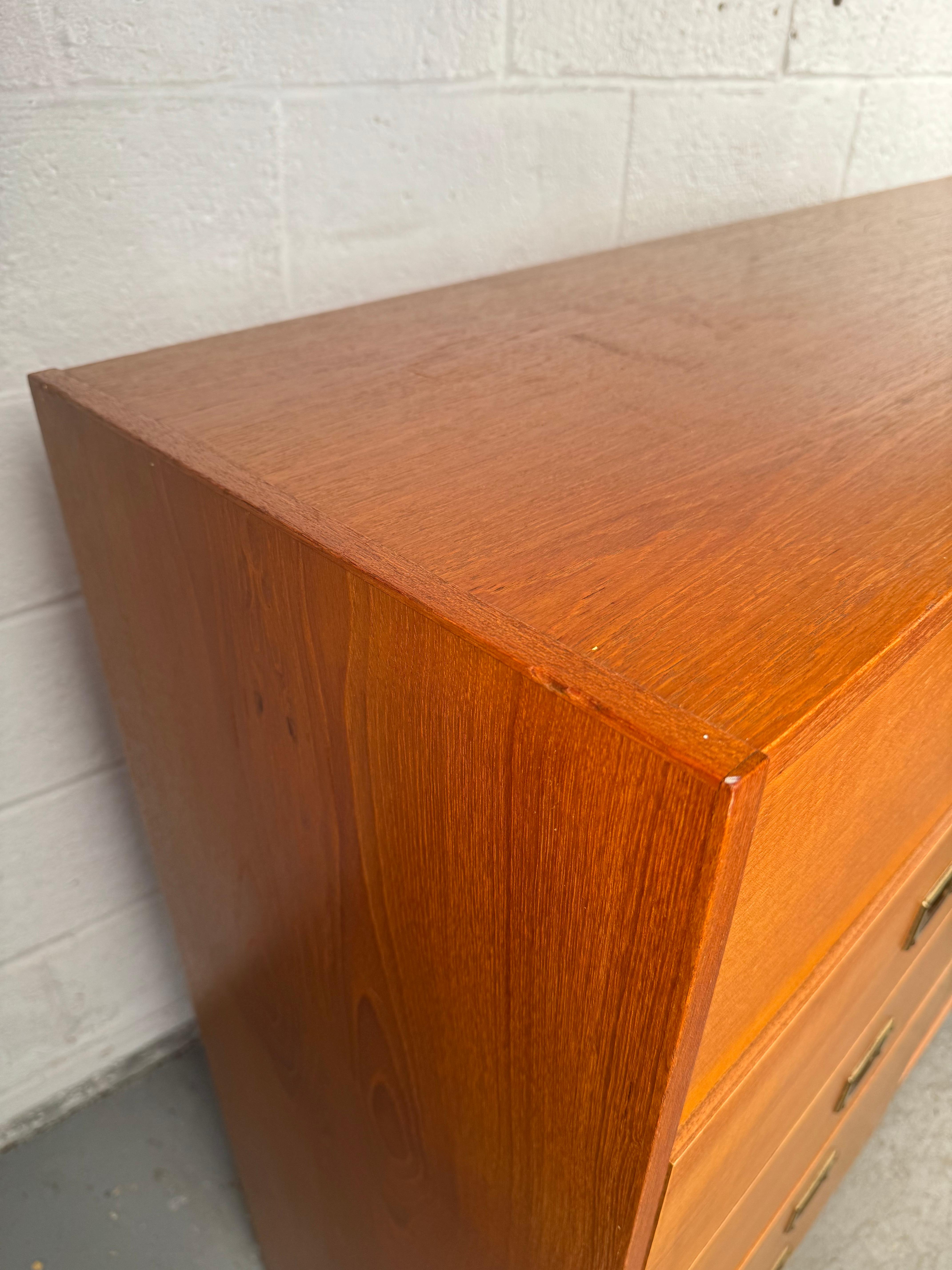 Campaign Style Danish Teak Gentleman's Dresser For Sale 11