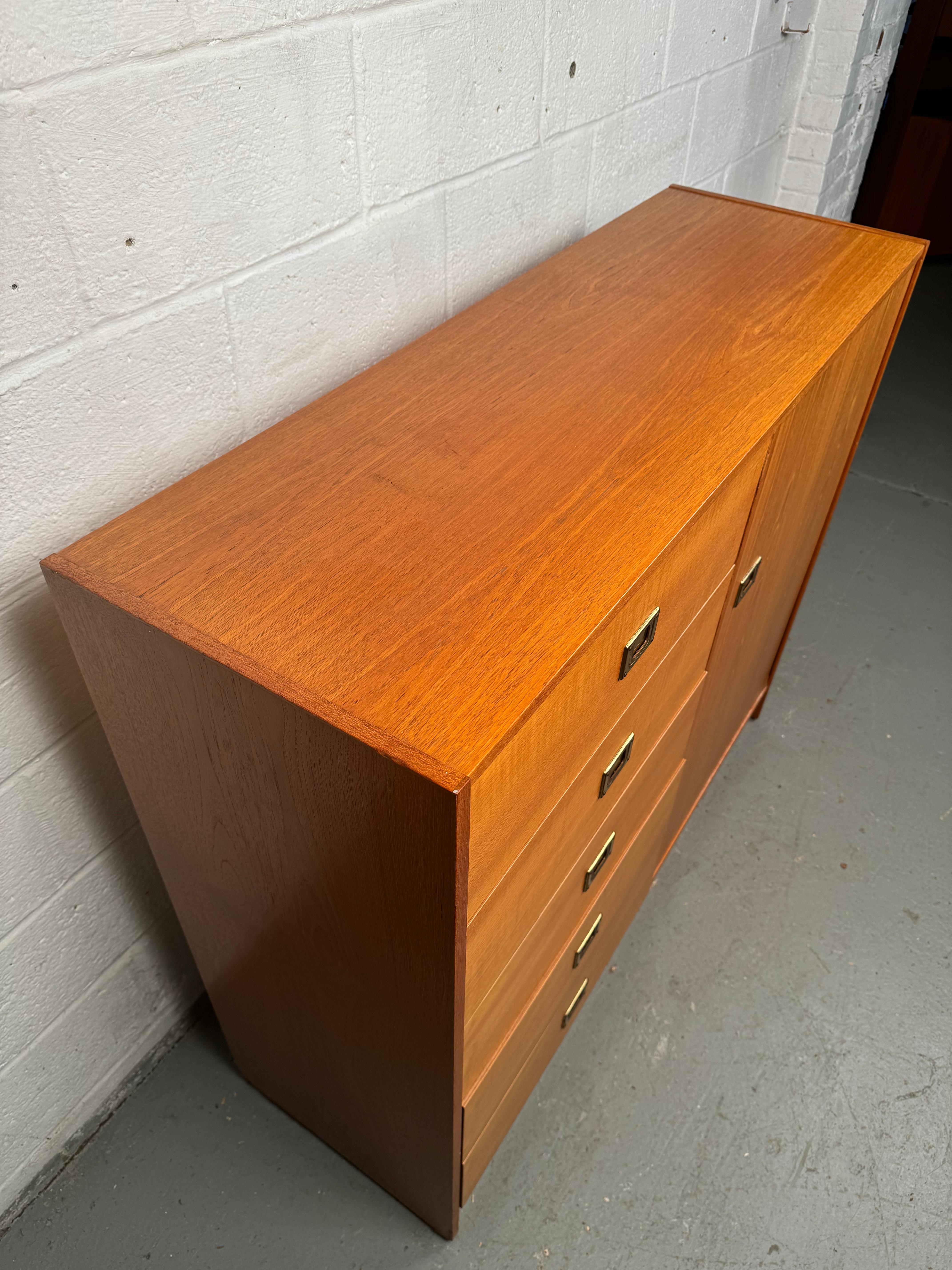 20th Century Campaign Style Danish Teak Gentleman's Dresser For Sale