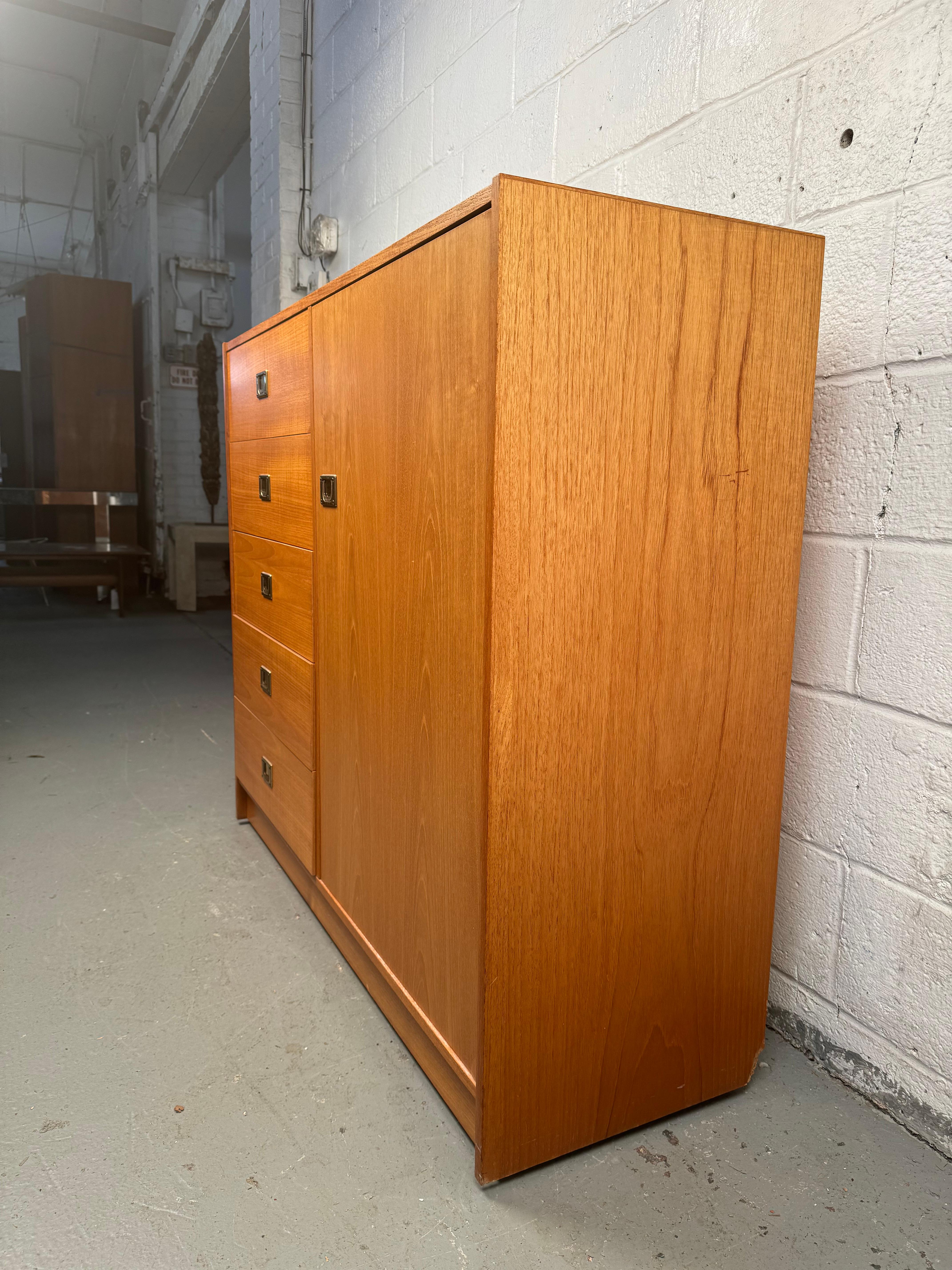 Campaign Style Danish Teak Gentleman's Dresser For Sale 1