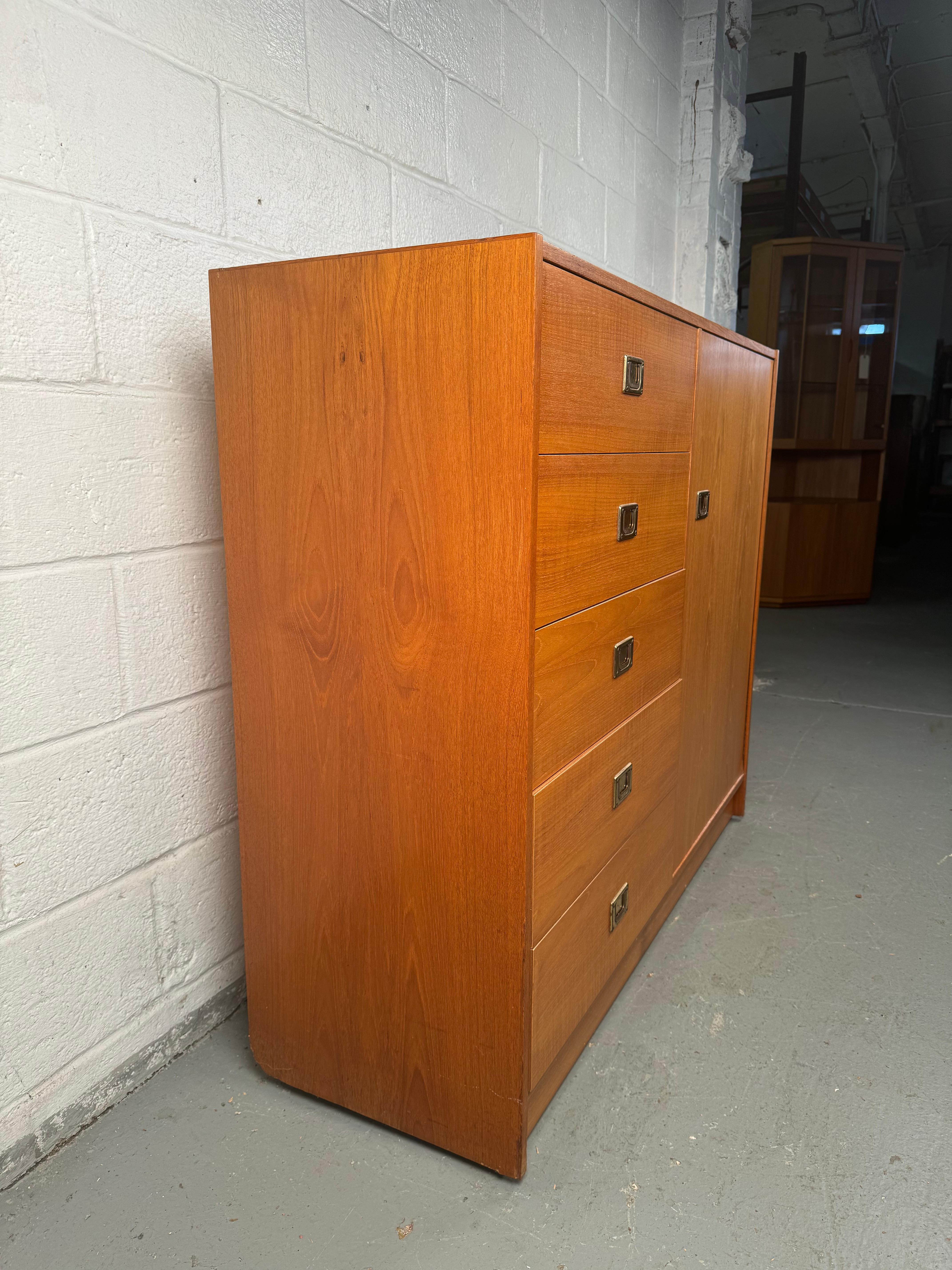 Campaign Style Danish Teak Gentleman's Dresser For Sale 2