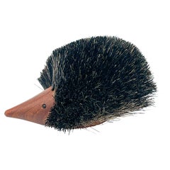 Vintage Danish Teak Hedgehog Lint Brush – Mid-Century Modern, Johannesen, 1960s