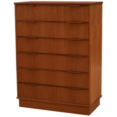 Vintage Danish Teak Highboy Dresser