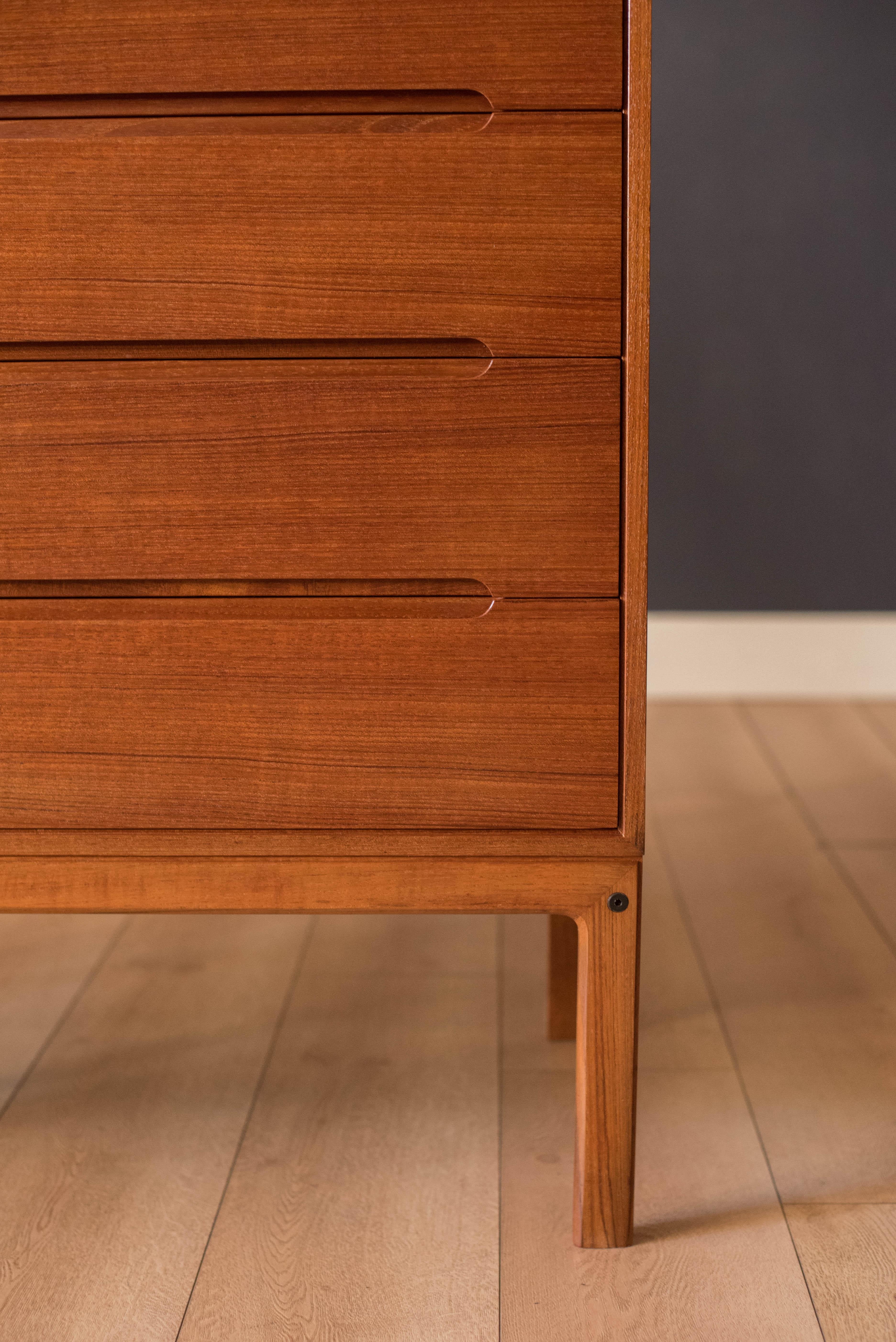 Vintage Danish Teak Highboy Tall Dresser Chest by Arne Wahl Iversen In Good Condition In San Jose, CA