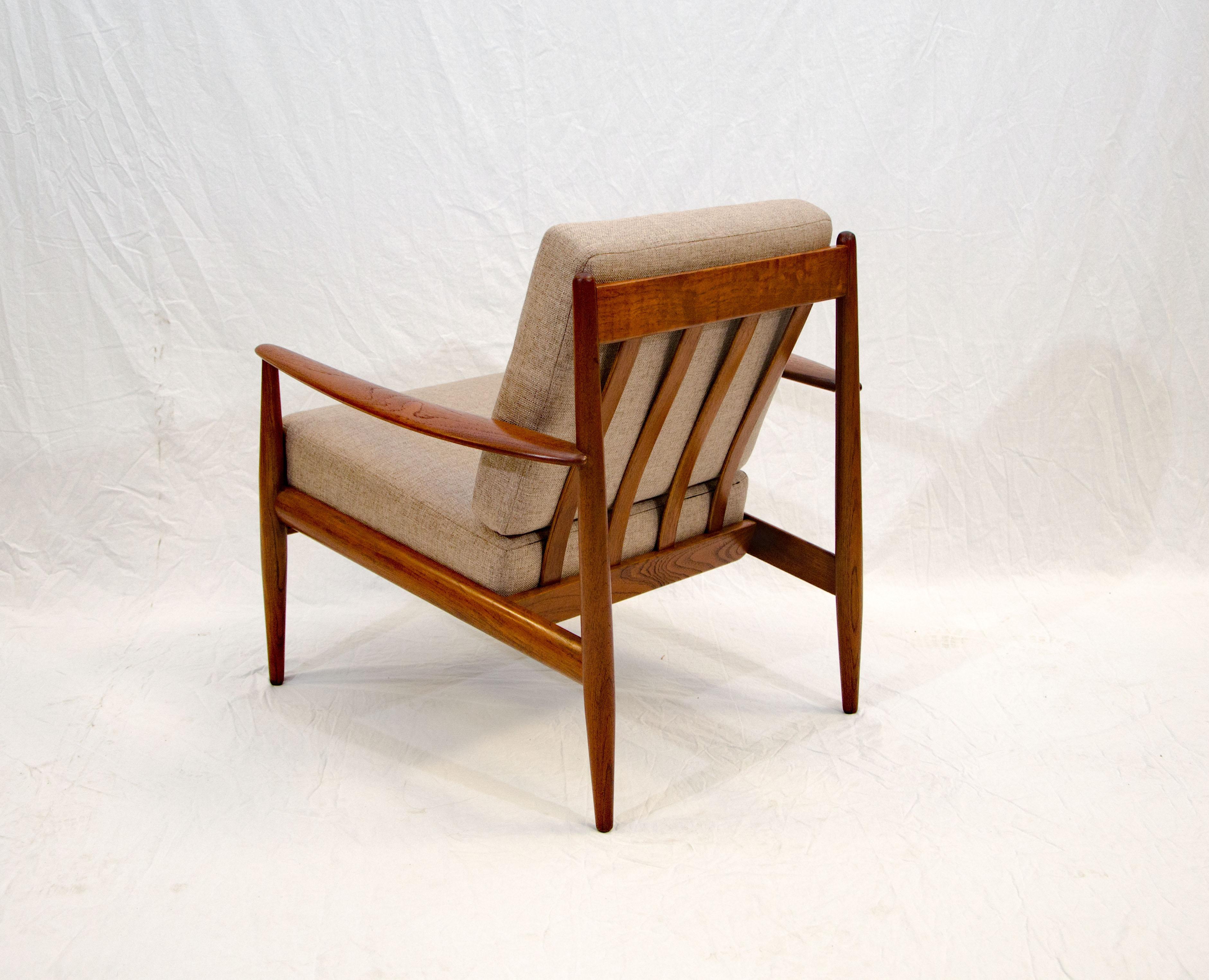 Upholstery Vintage Danish Teak Lounge Chair, Grete Jalk