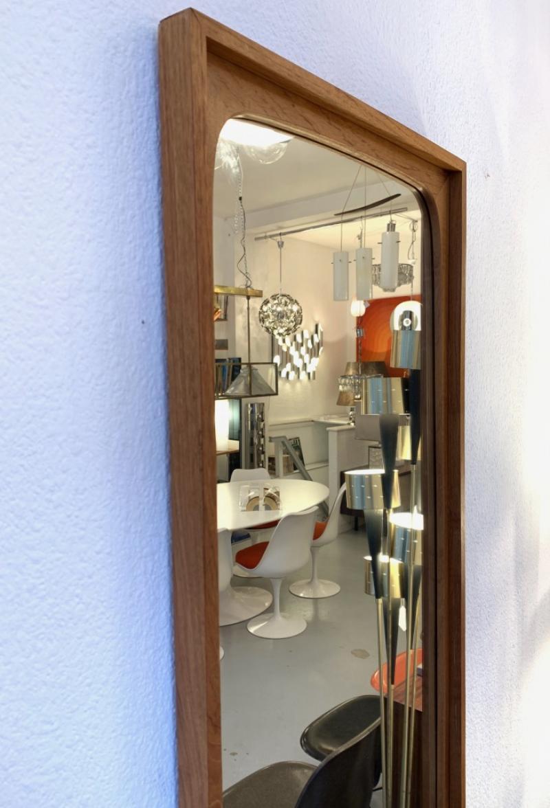 Vintage Danish teak wall mirror, marked in the back 