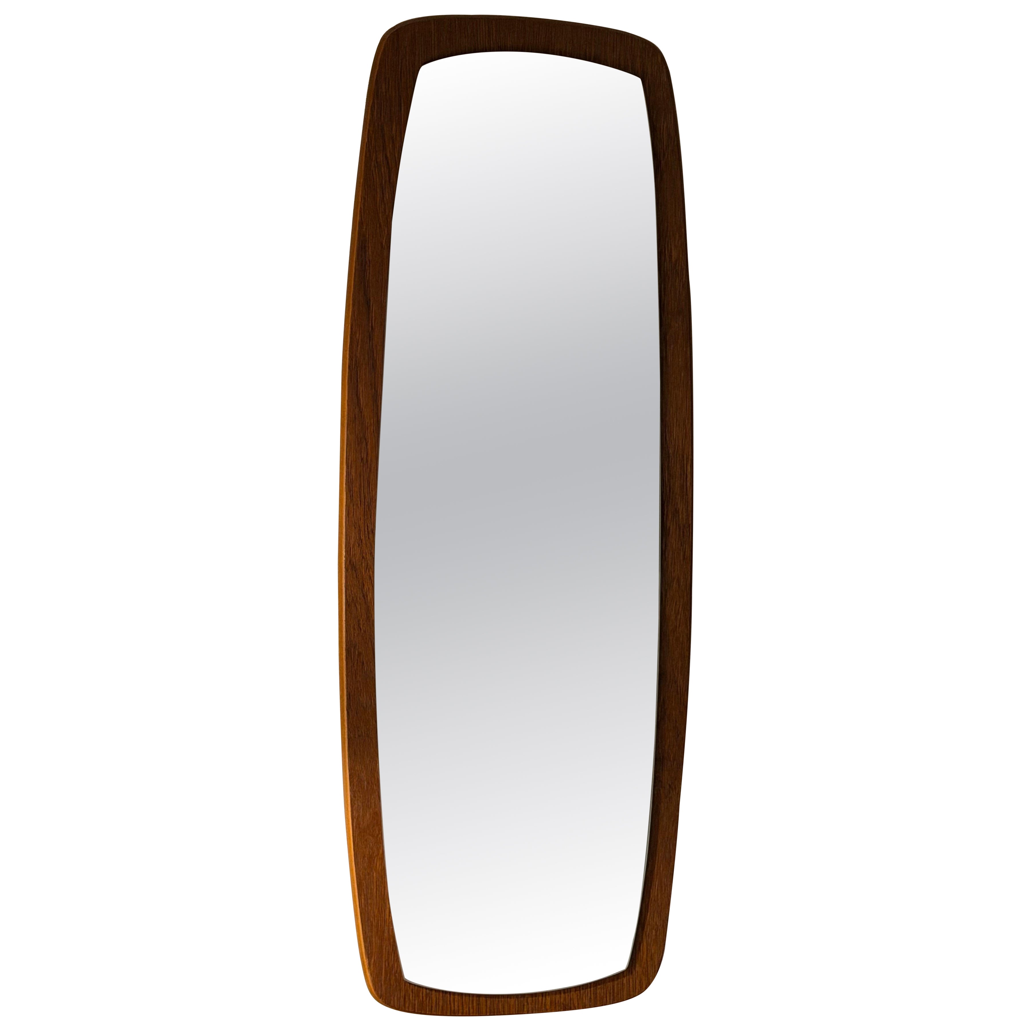 Specchio danese vintage in teak in vendita
