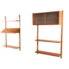 Unité murale modulaire danoise vintage en teck, années 1960
