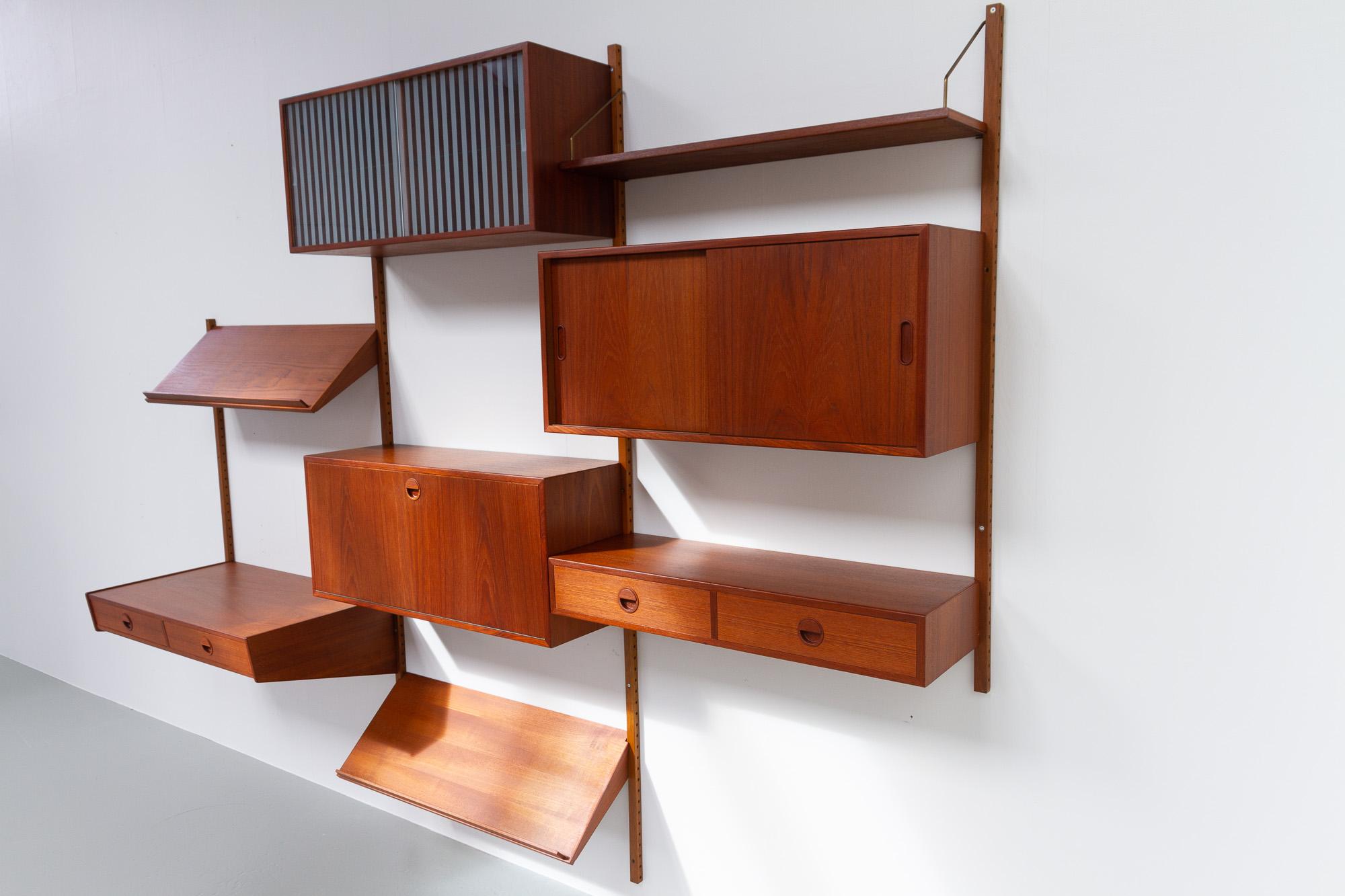 Scandinavian Modern Vintage Danish Teak Modular Wall Unit by HG Furniture, 1960s