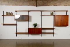 Unité murale modulaire vintage en teck danois par Kai Kristiansen pour FM:: années 1960
