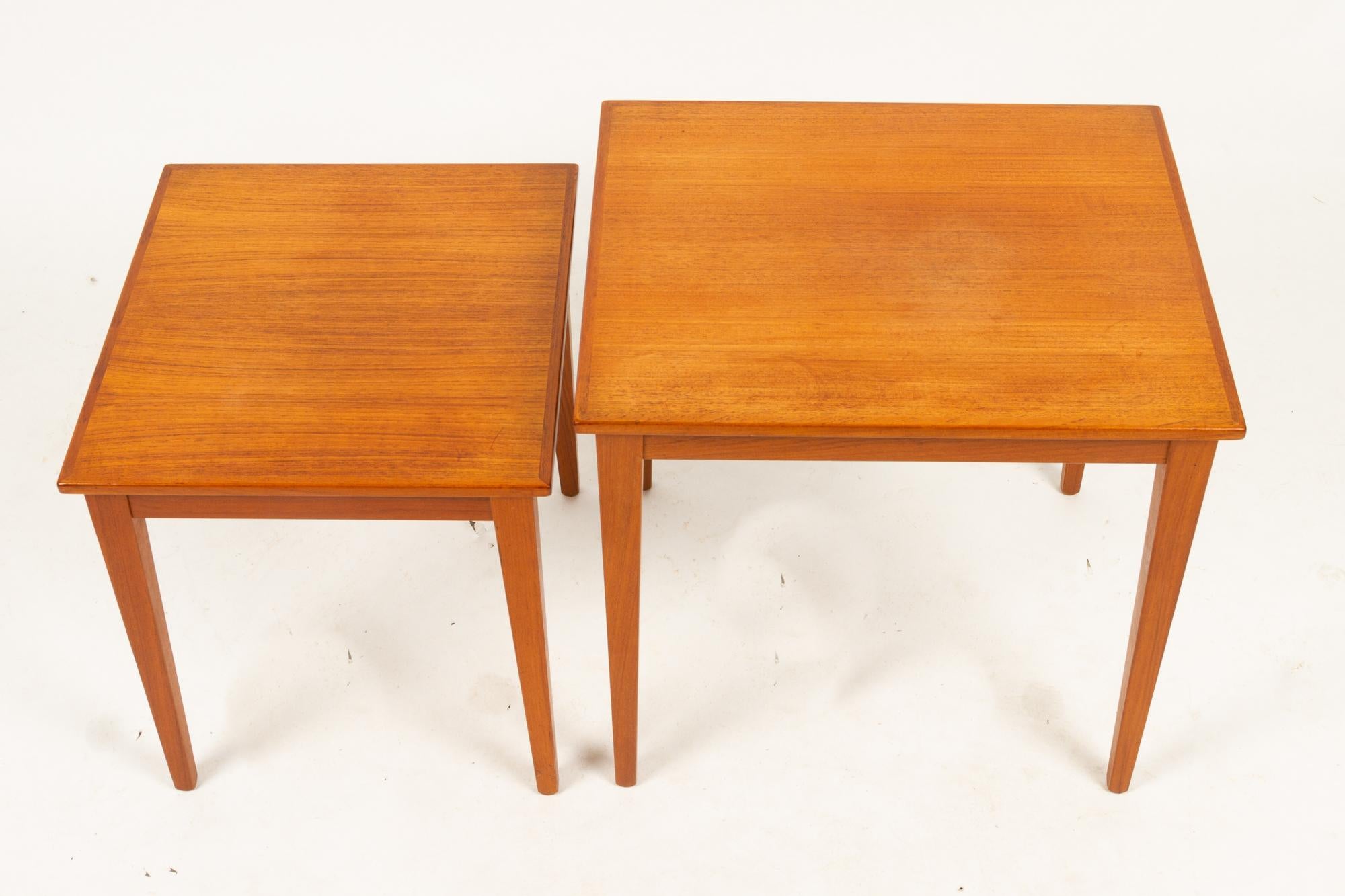 Vintage Danish Teak Nesting Tables, 1960s In Good Condition In Asaa, DK