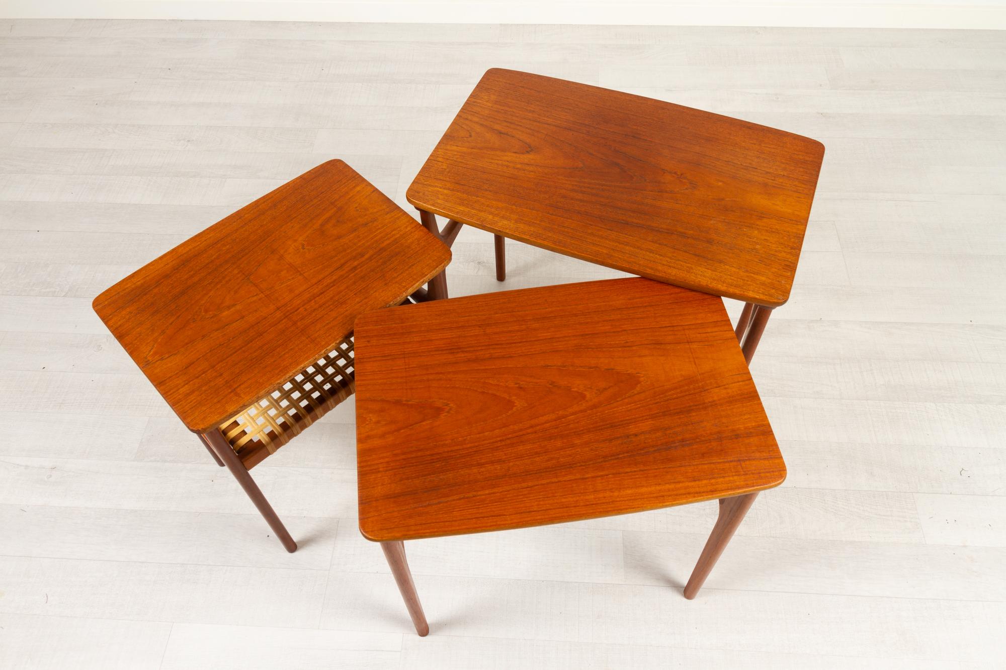 Vintage Danish Teak Nesting Tables by Erling Torvits for Heltborg Møbler 1950s For Sale 3