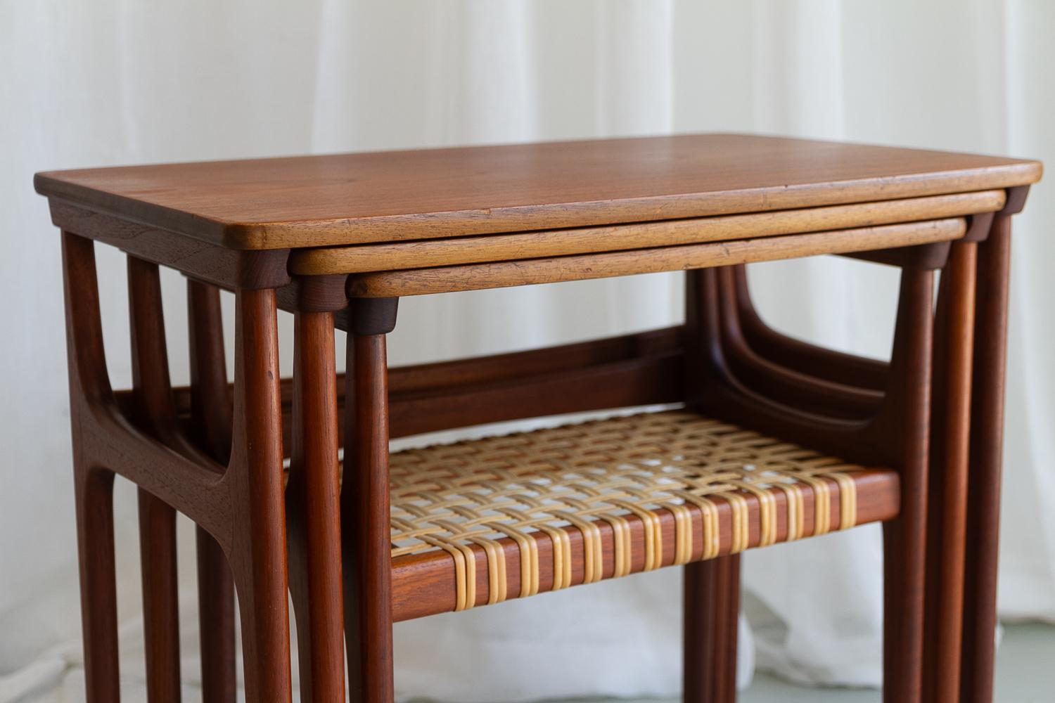 Vintage Danish Teak Nesting Tables by Erling Torvits for Heltborg Møbler 1950s. For Sale 8