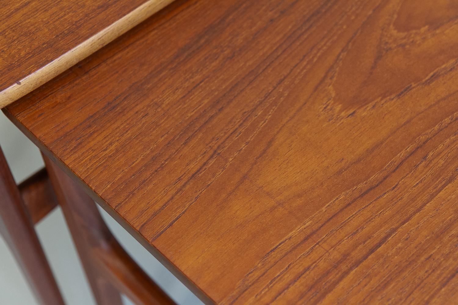 Vintage Danish Teak Nesting Tables by Erling Torvits for Heltborg Møbler 1950s. For Sale 11