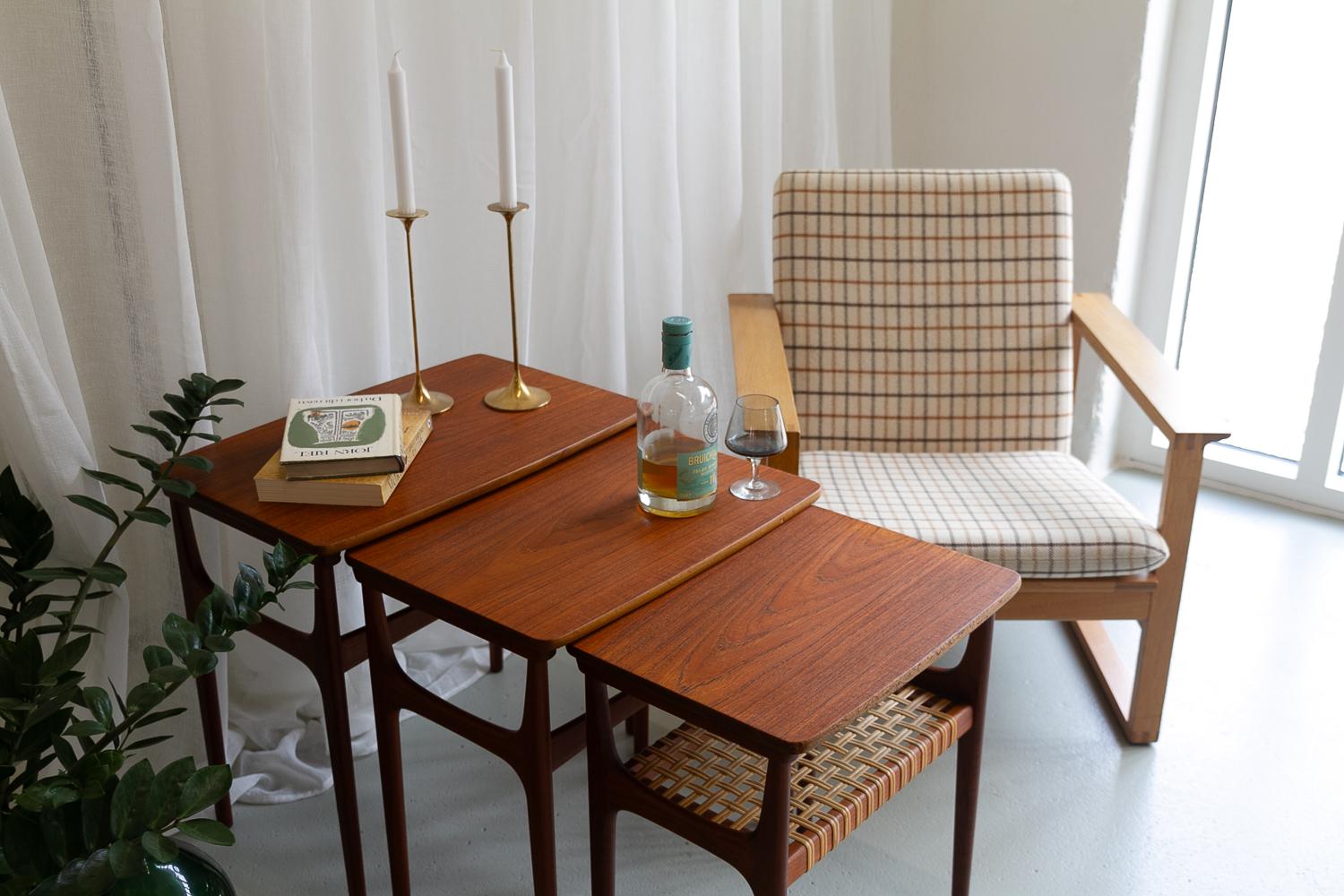 Vintage Danish Teak Nesting Tables by Erling Torvits for Heltborg Møbler 1950s. For Sale 13