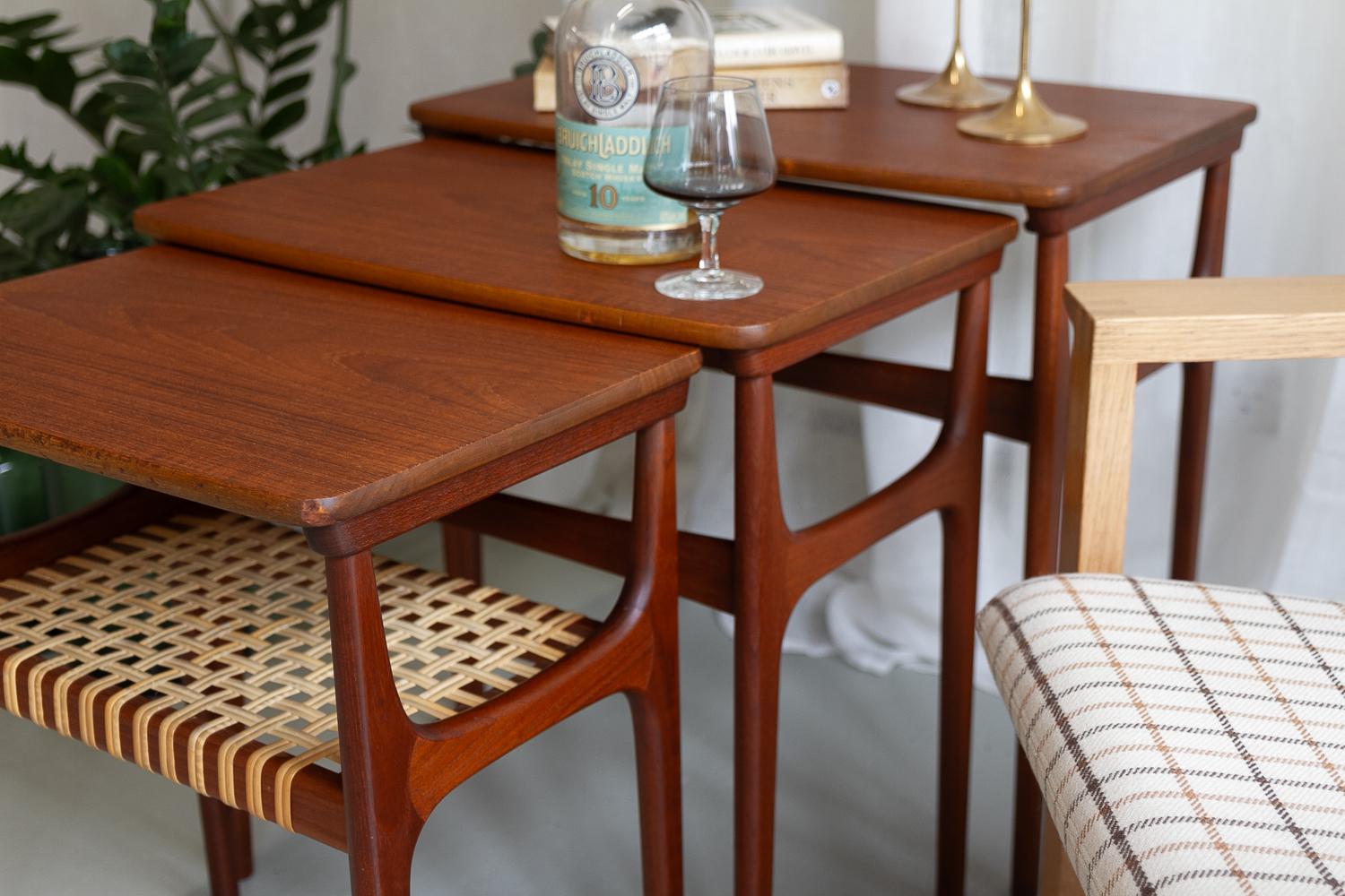Vintage Danish Teak Nesting Tables by Erling Torvits for Heltborg Møbler 1950s. For Sale 14
