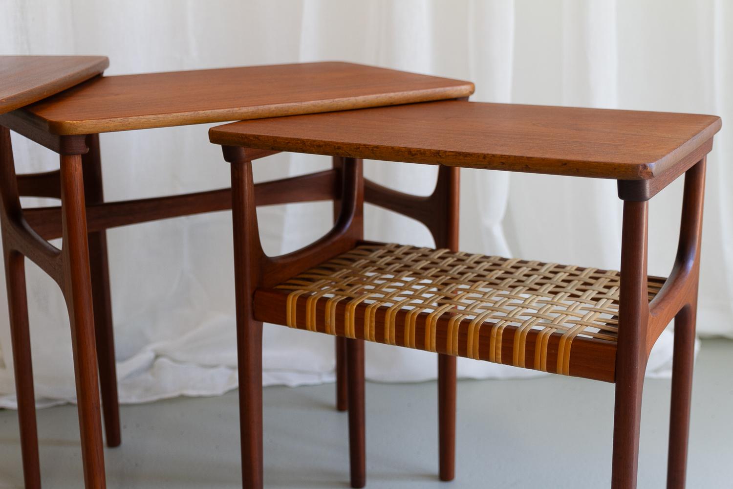 Vintage Danish Teak Nesting Tables by Erling Torvits for Heltborg Møbler 1950s. For Sale 3
