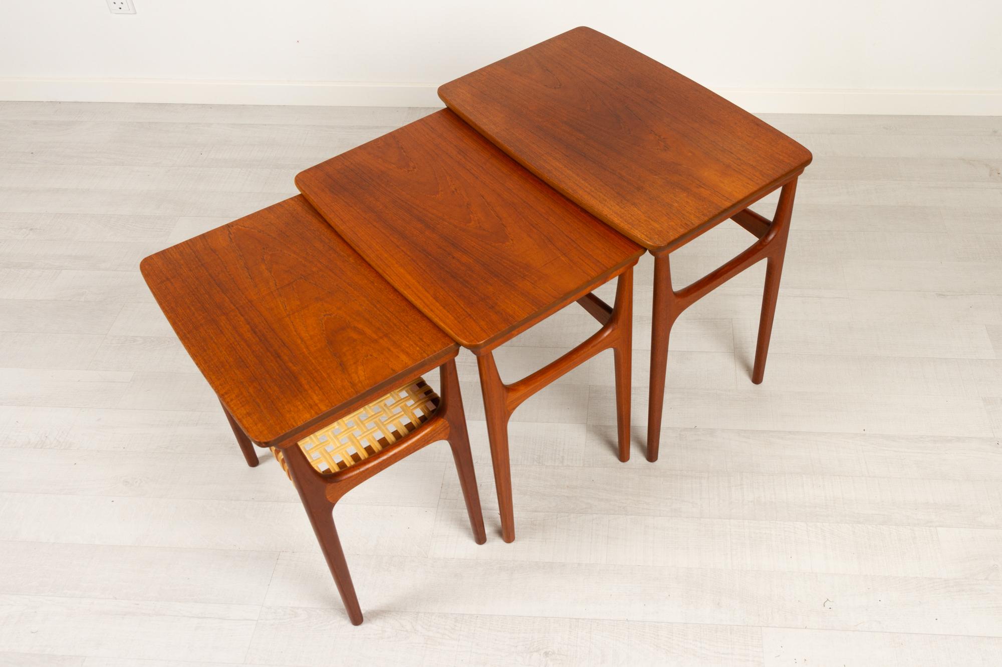 Vintage Danish Teak Nesting Tables by Erling Torvits for Heltborg Møbler 1950s For Sale 1