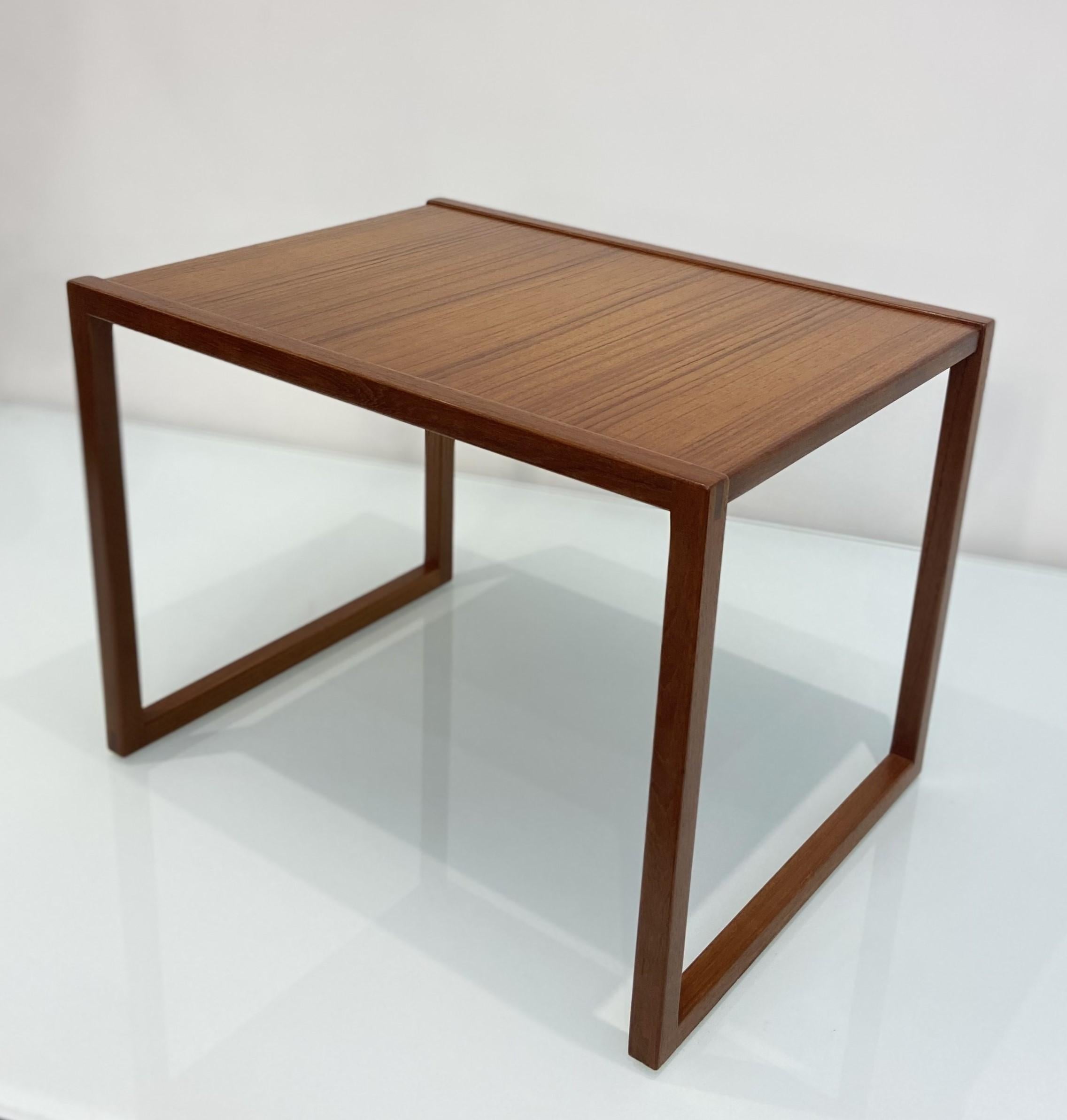 Vintage Danish Teak Nesting Tables By Kai Kristiansen For Vildbjerg Mobelfabrik In Good Condition For Sale In London, GB
