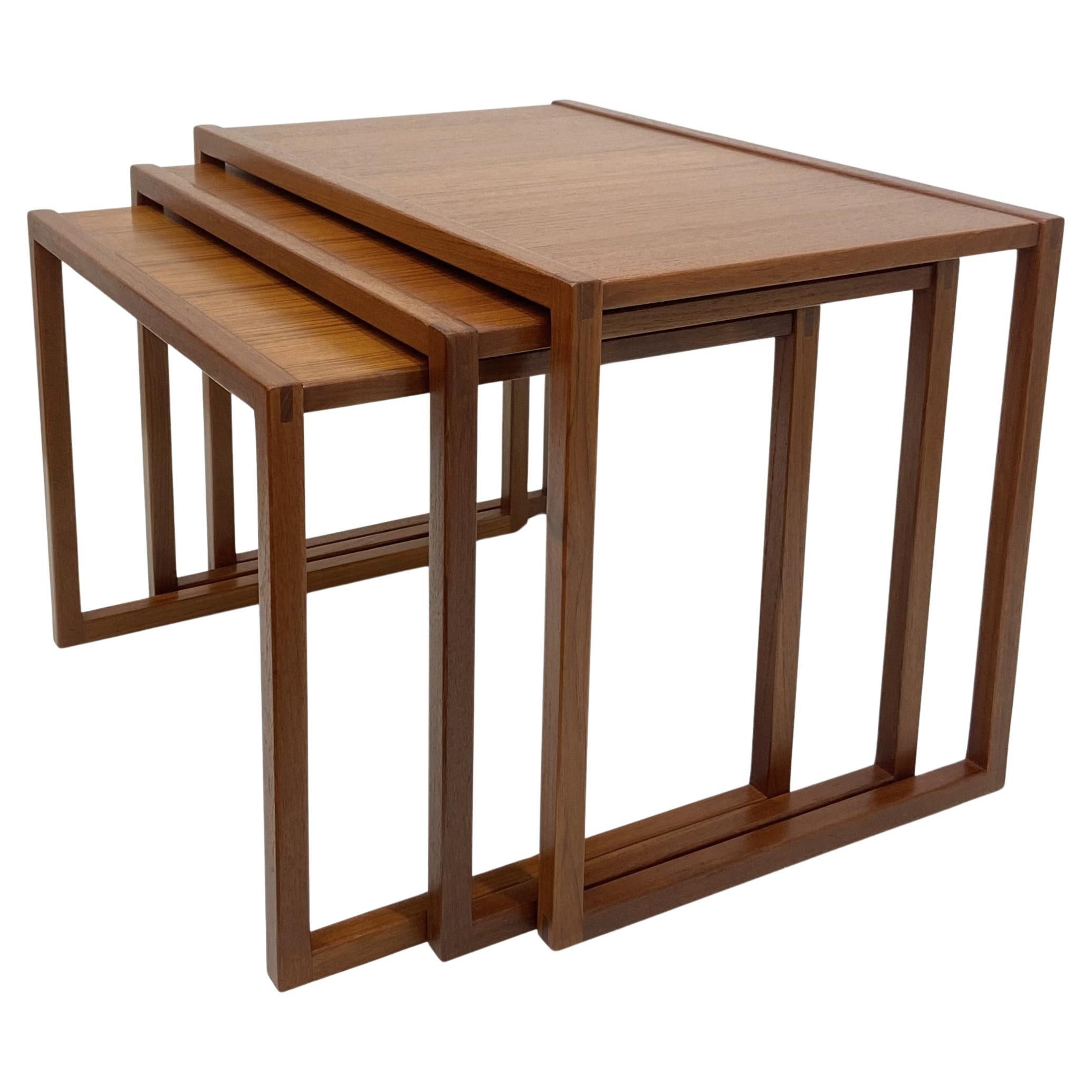 Vintage Danish Teak Nesting Tables By Kai Kristiansen For Vildbjerg Mobelfabrik