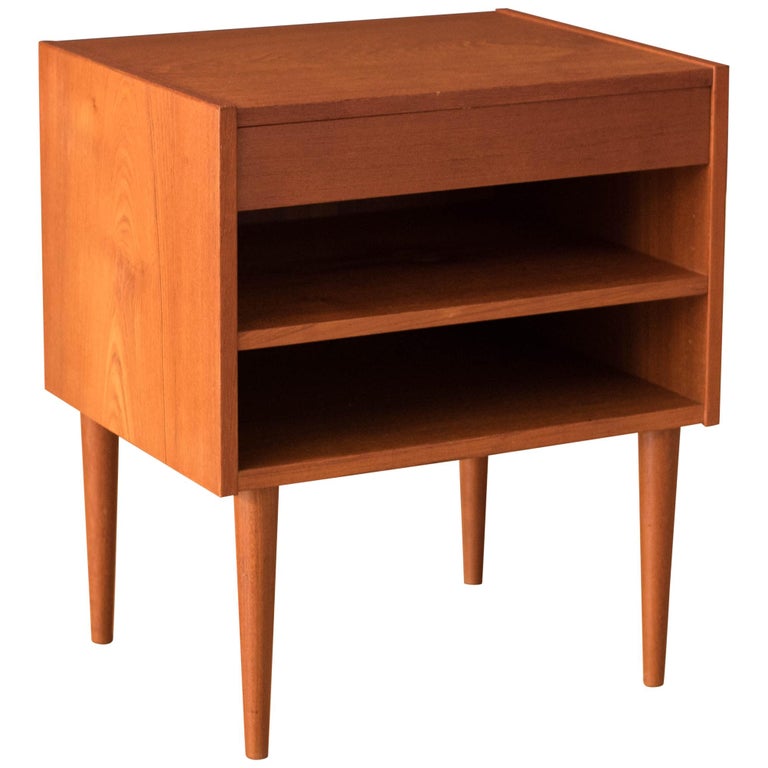 Vintage Danish Teak Nightstand at 1stDibs