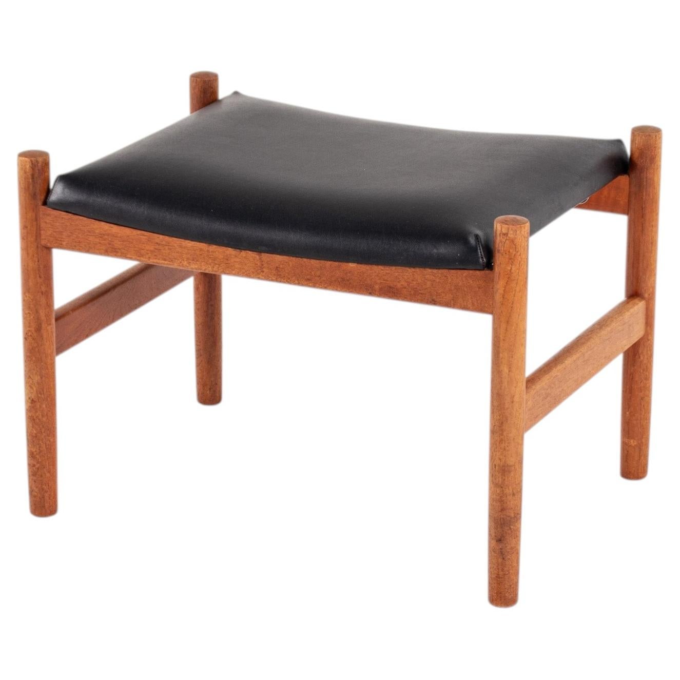 Vintage Danish Teak Ottoman / Stool by Hugo Frandsen for Spøttrup, Denmark, 1960