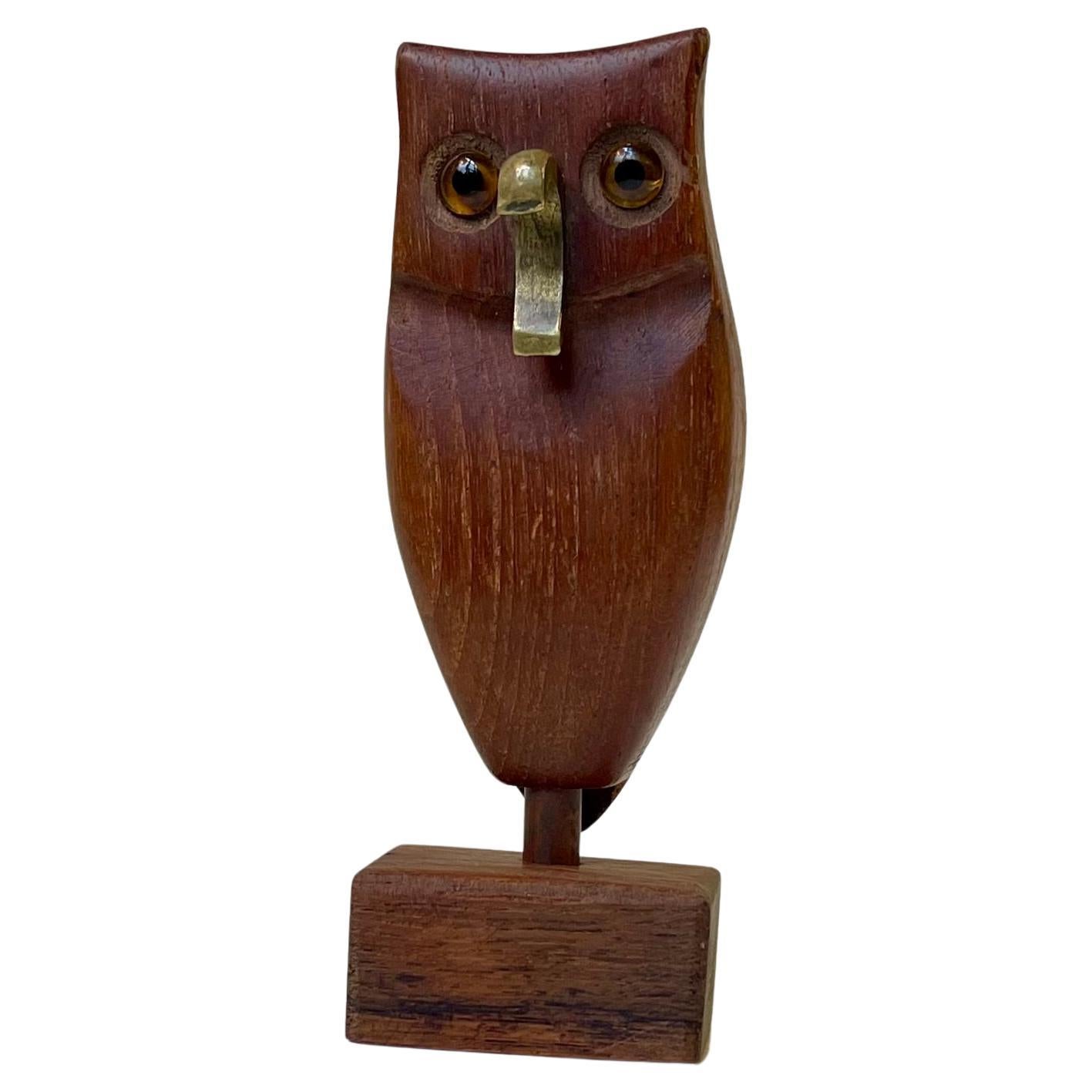 Apribottiglie gufo danese d
epoca in teak, anni
60