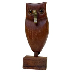 Vintage Danish Teak Owl Bottle Opener, 1960s