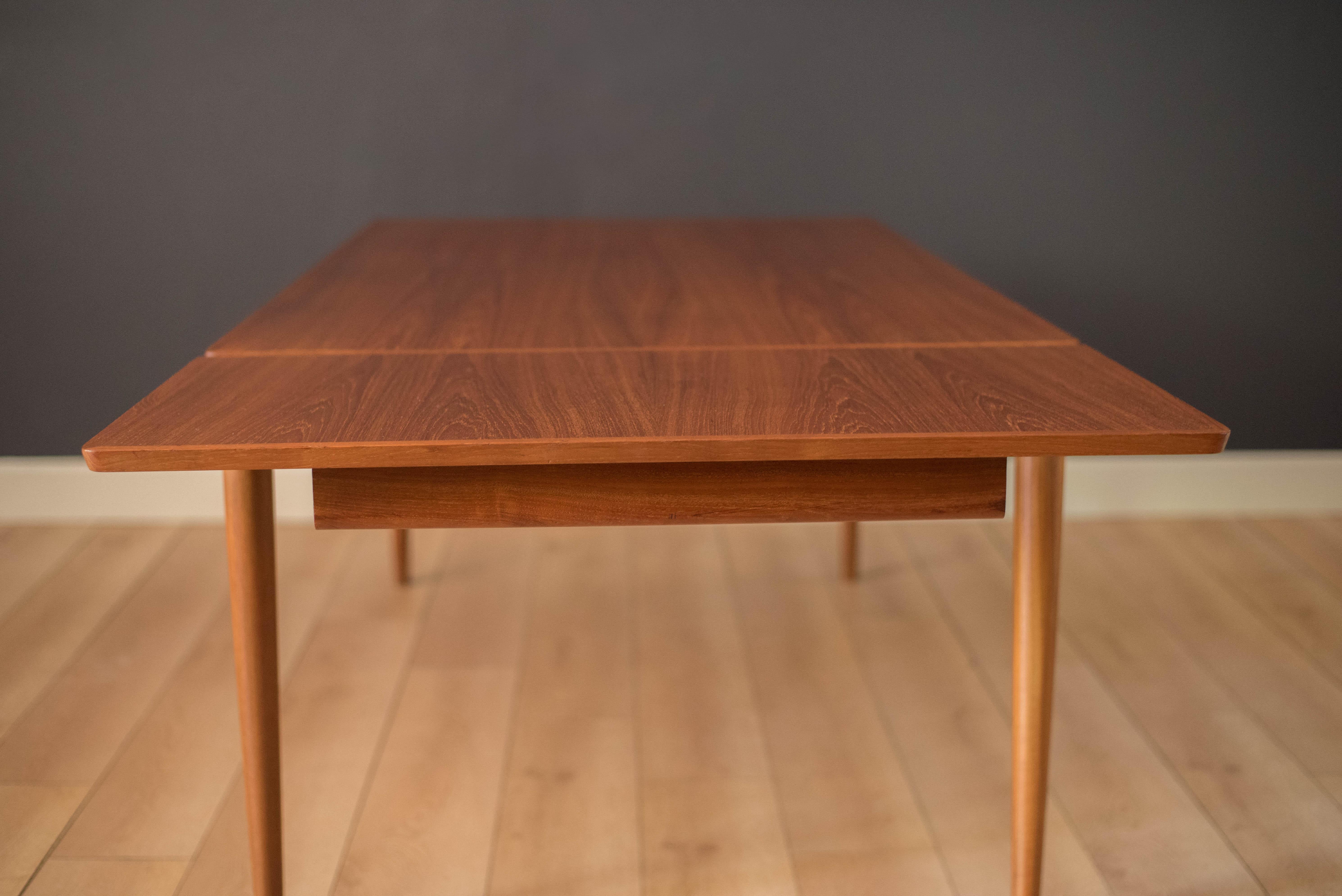 Vintage Danish Teak Pocket Leaf Extension Dining Table 1