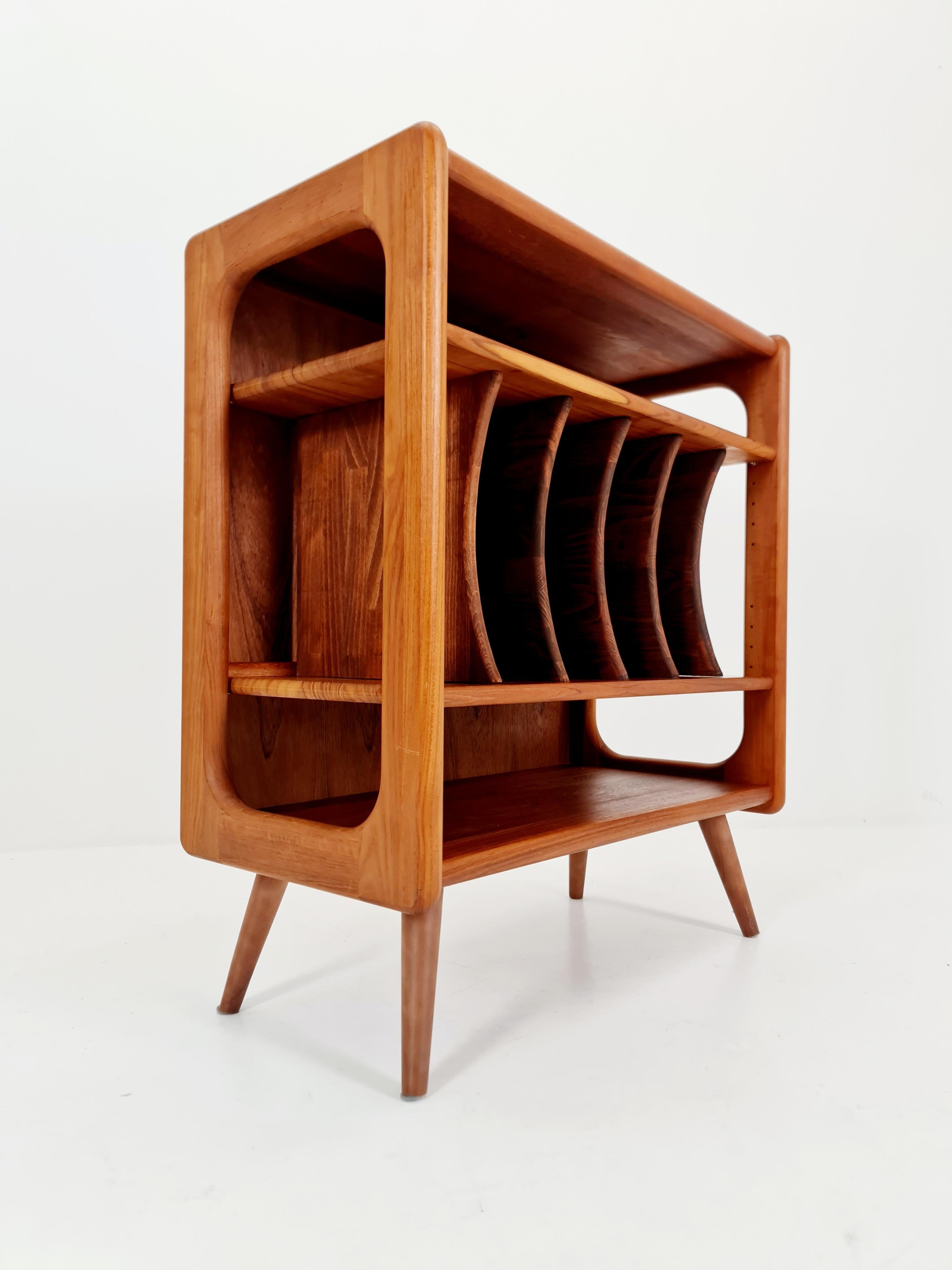 Vintage Danish teak record cabinet sideboard By Salin Möbler , 1960s 4