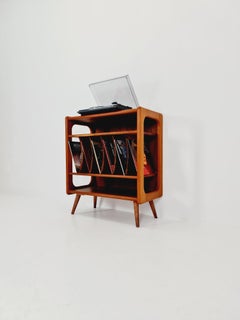 Buffet vintage danois en teck pour le rangement des disques Par Salins Möbler , 1960s