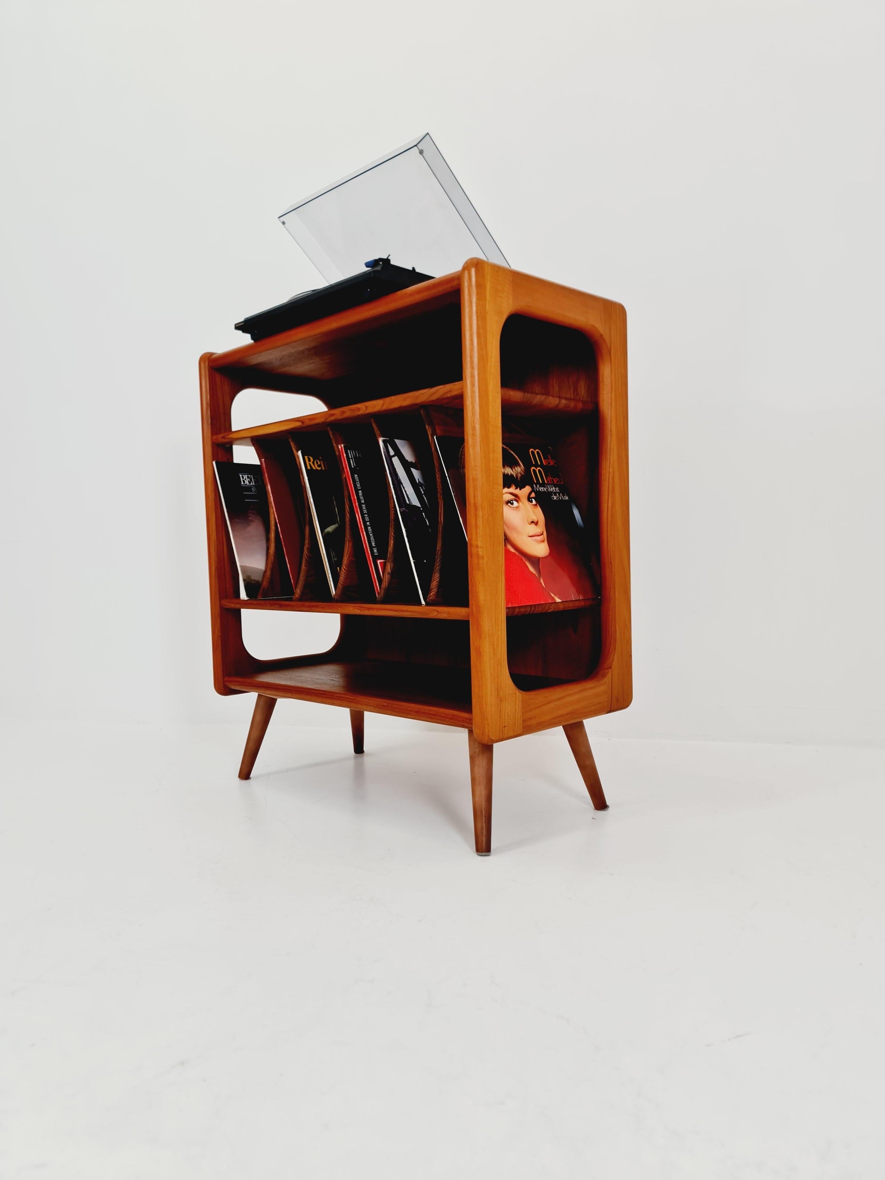 Mid-Century Modern Vintage Danish teak record cabinet sideboard By Salin Möbler , 1960s
