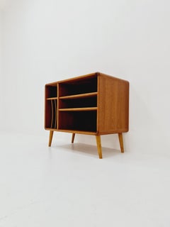 Vintage Danish teak record cabinet sideboard By Salin Möbler