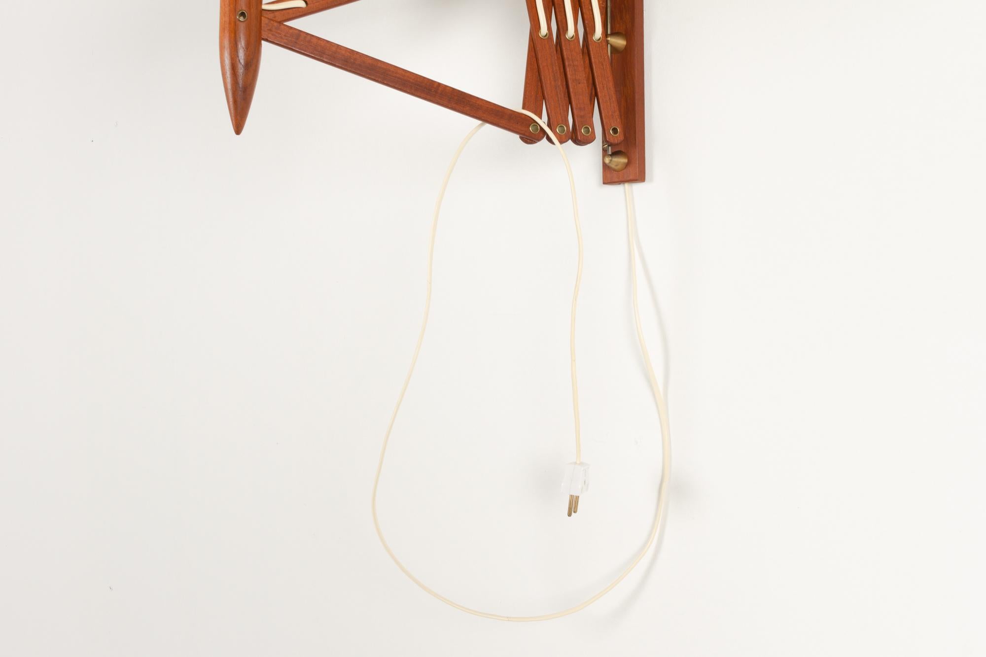 Vintage Danish Teak Scissor Wall Lamp by Lyfa, 1960s 8