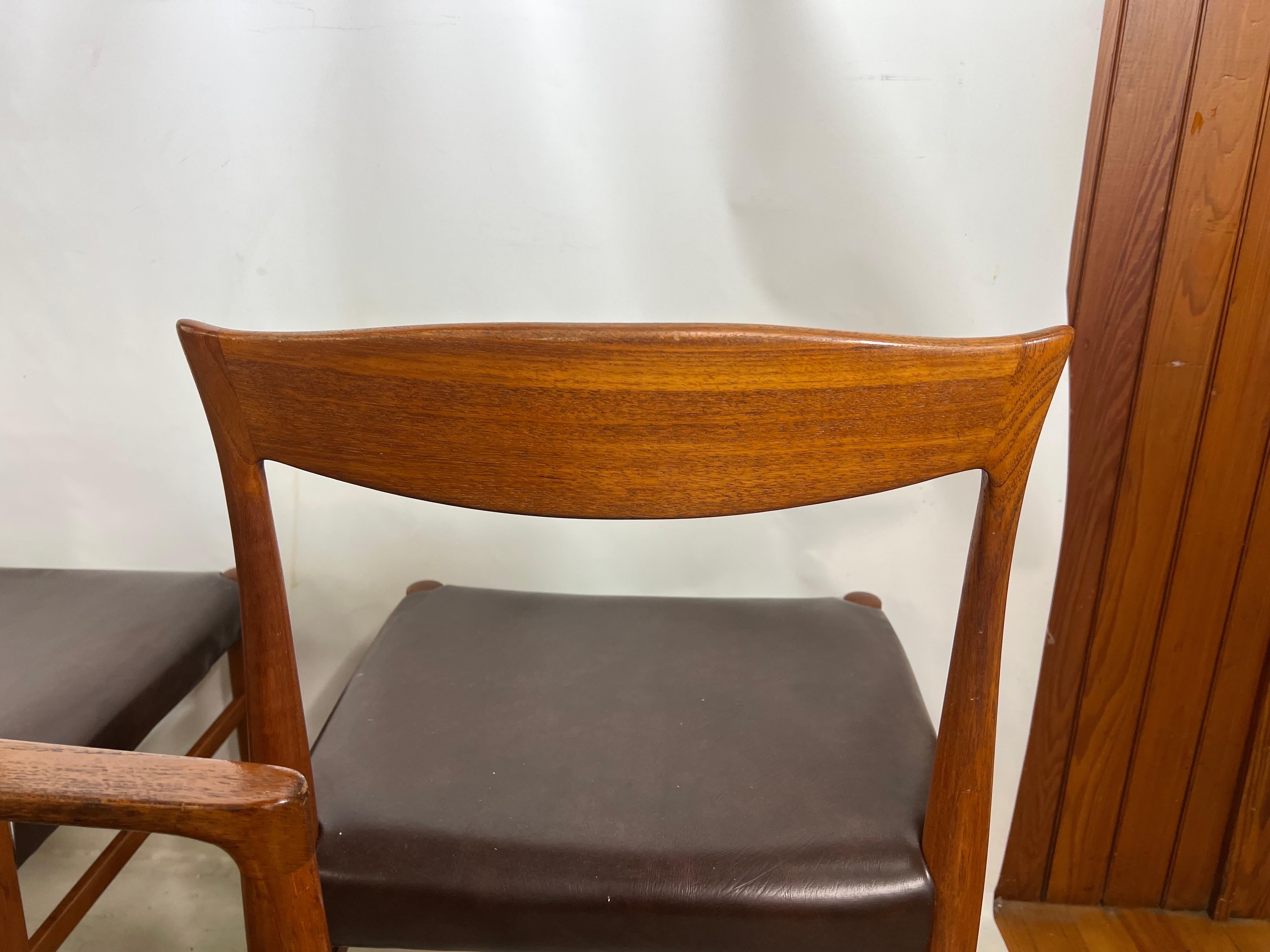 Vintage Danish Teak Sculptural Dining Chairs - a Set of 6 For Sale 6