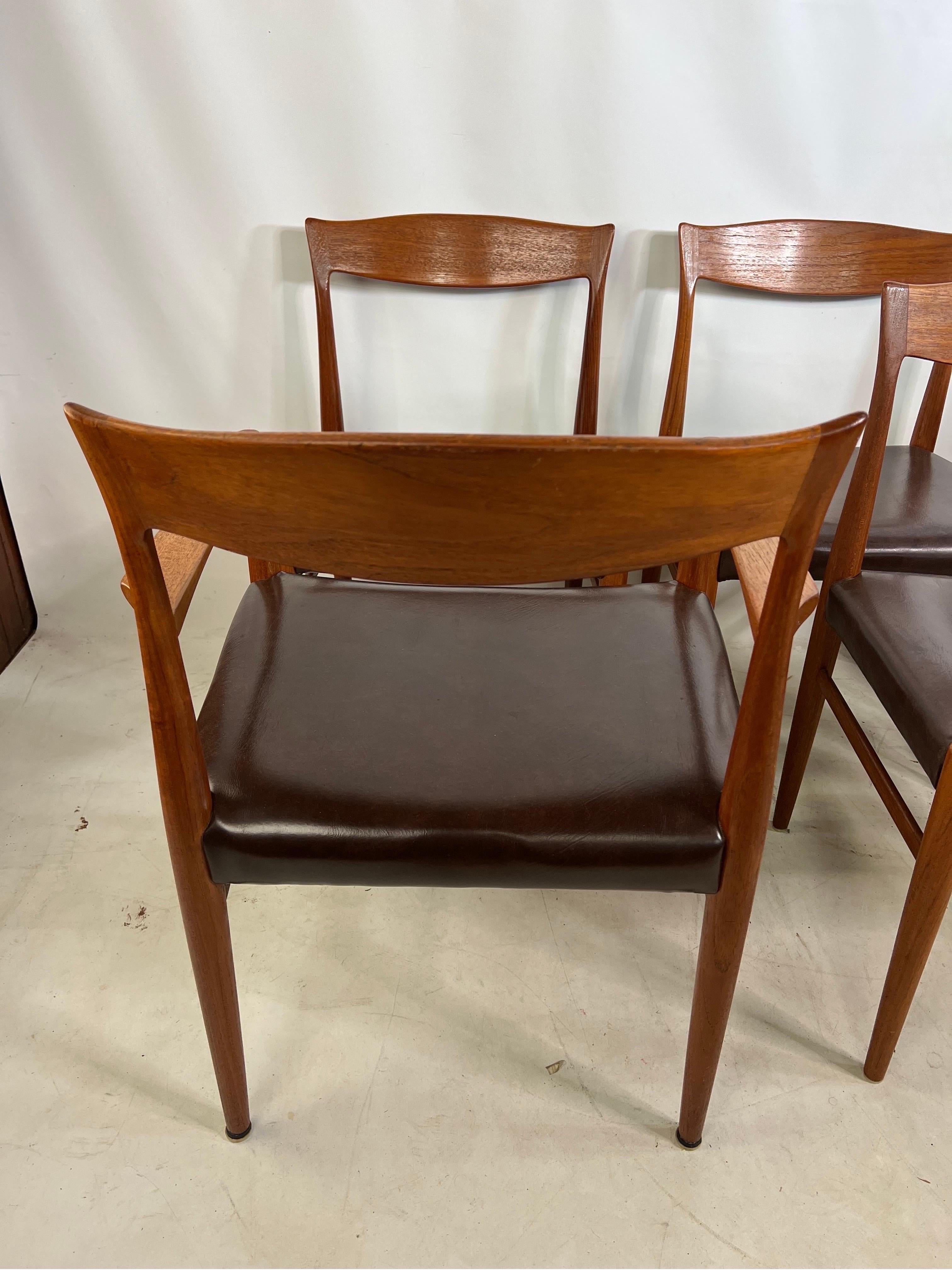 Mid-20th Century Vintage Danish Teak Sculptural Dining Chairs - a Set of 6 For Sale