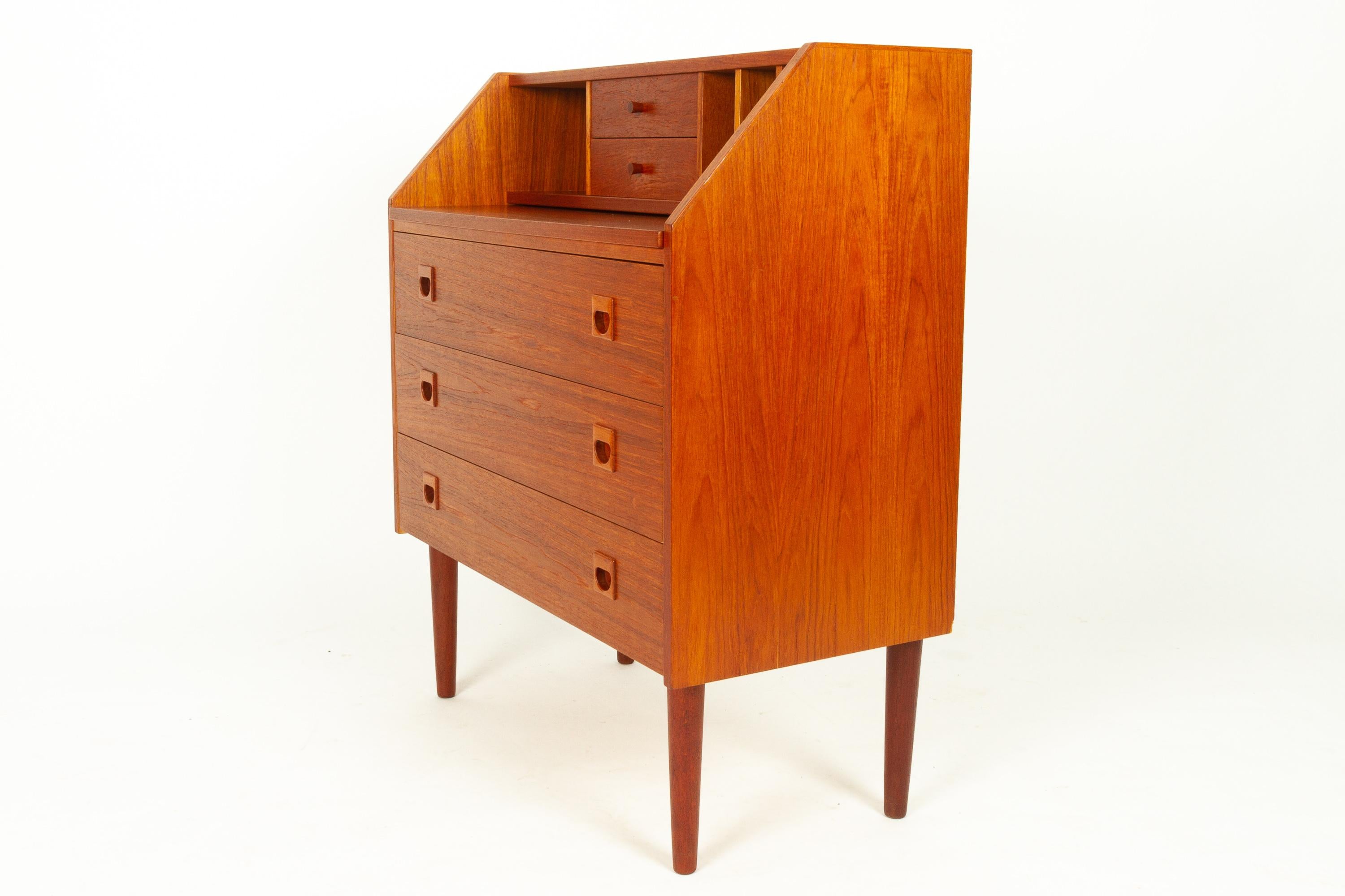 Scandinavian Modern Vintage Danish Teak Secretaire, 1960s