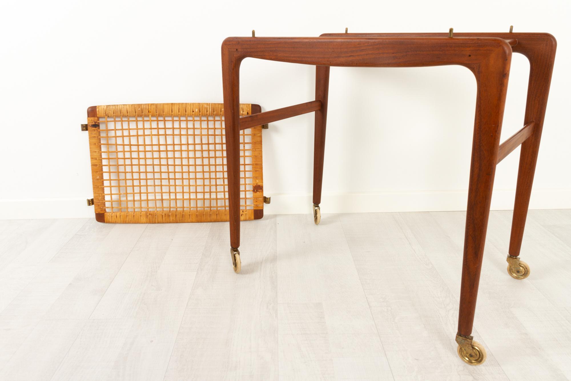 Vintage Danish Teak Serving Trolley by Johannes Andersen, 1960s 7