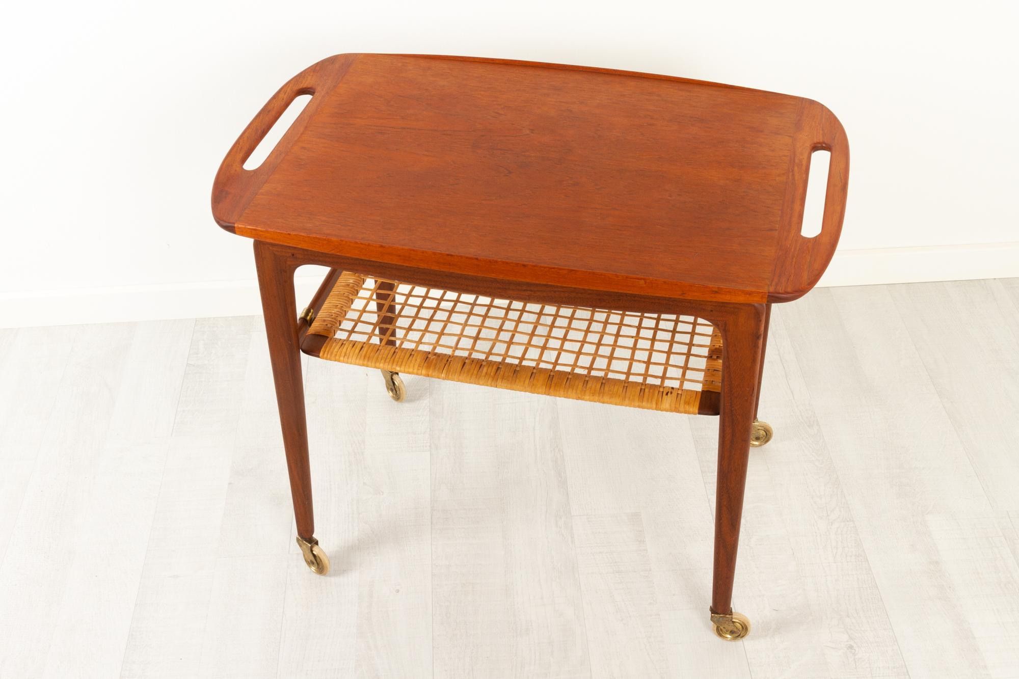 Mid-Century Modern Vintage Danish Teak Serving Trolley by Johannes Andersen, 1960s