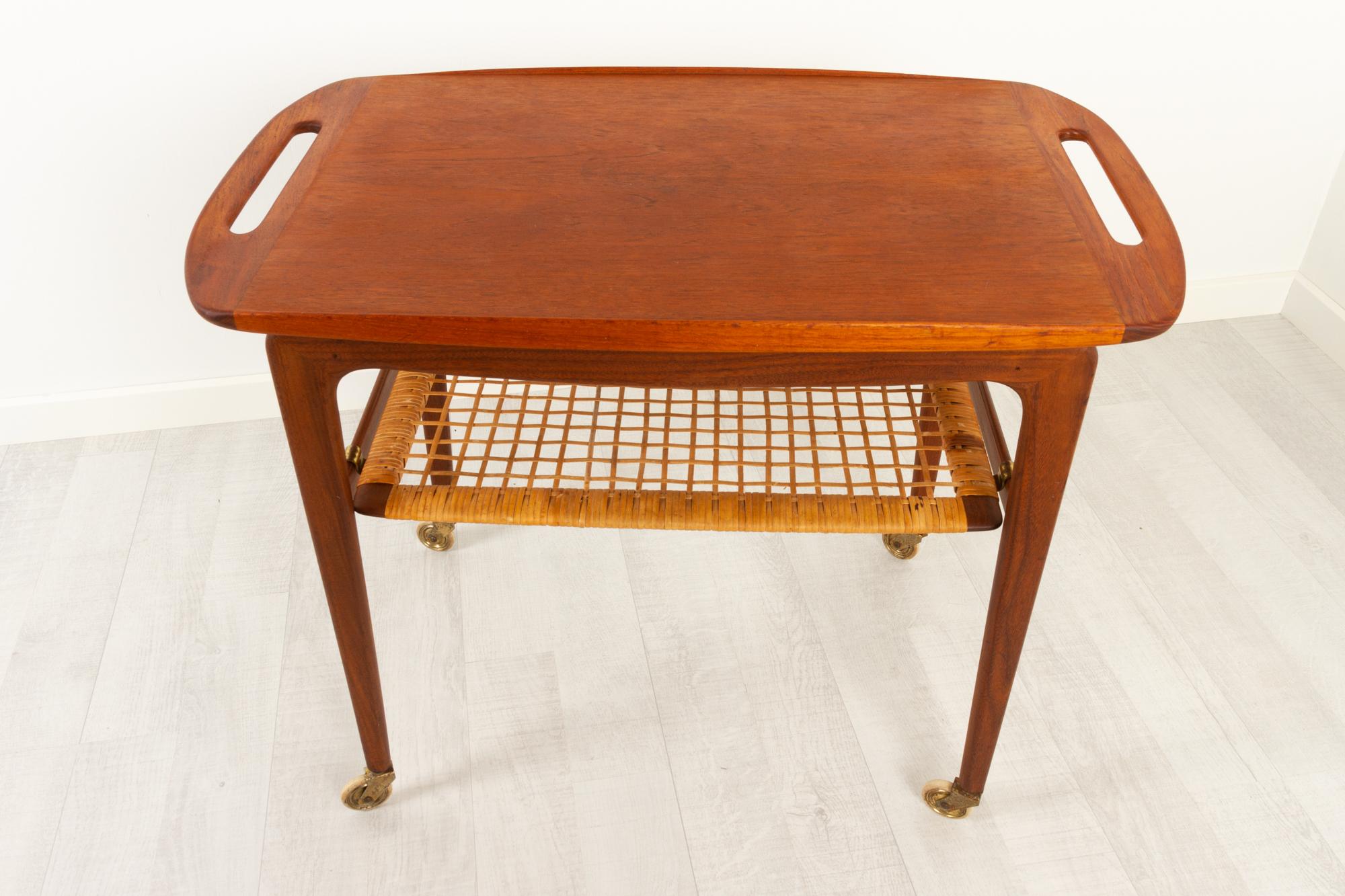 Mid-20th Century Vintage Danish Teak Serving Trolley by Johannes Andersen, 1960s