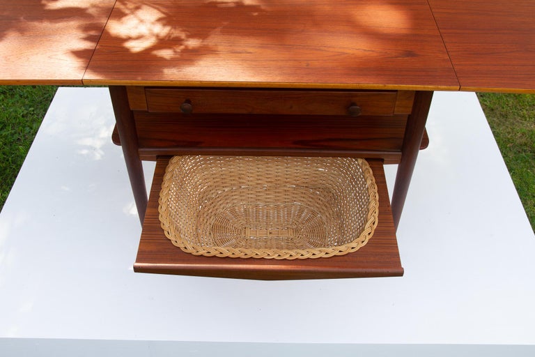 Vintage Danish Teak Sewing Table, 1960s For Sale at 1stDibs