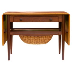 Vintage Danish Teak Sewing Table, 1960s